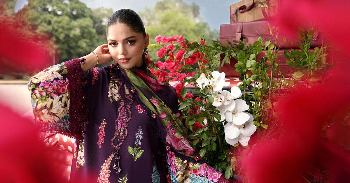 Maria B 3 Piece Stitched Embroidered Lawn Suit