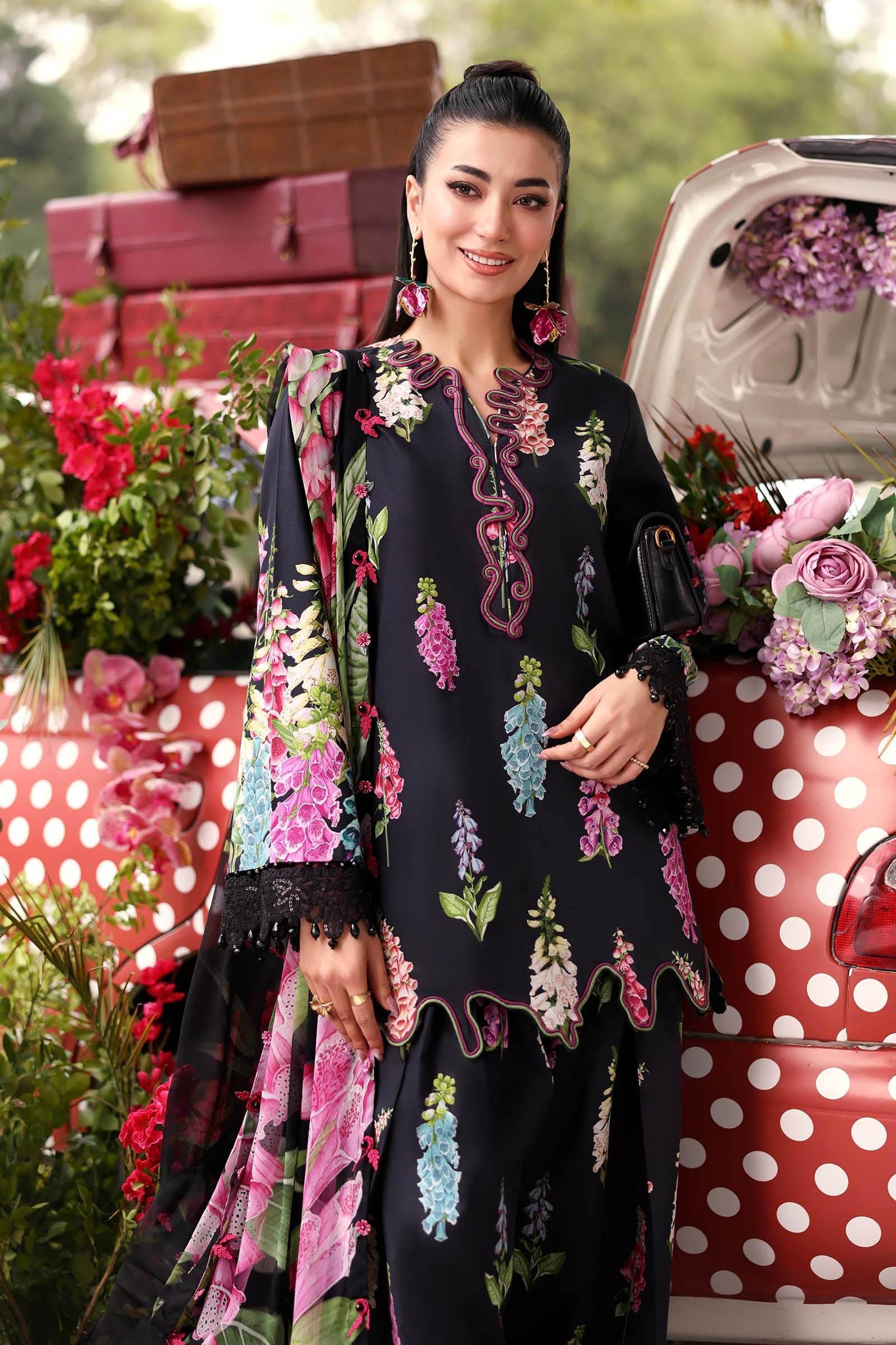 Maria B 3 Piece Stitched Embroidered Lawn Suit