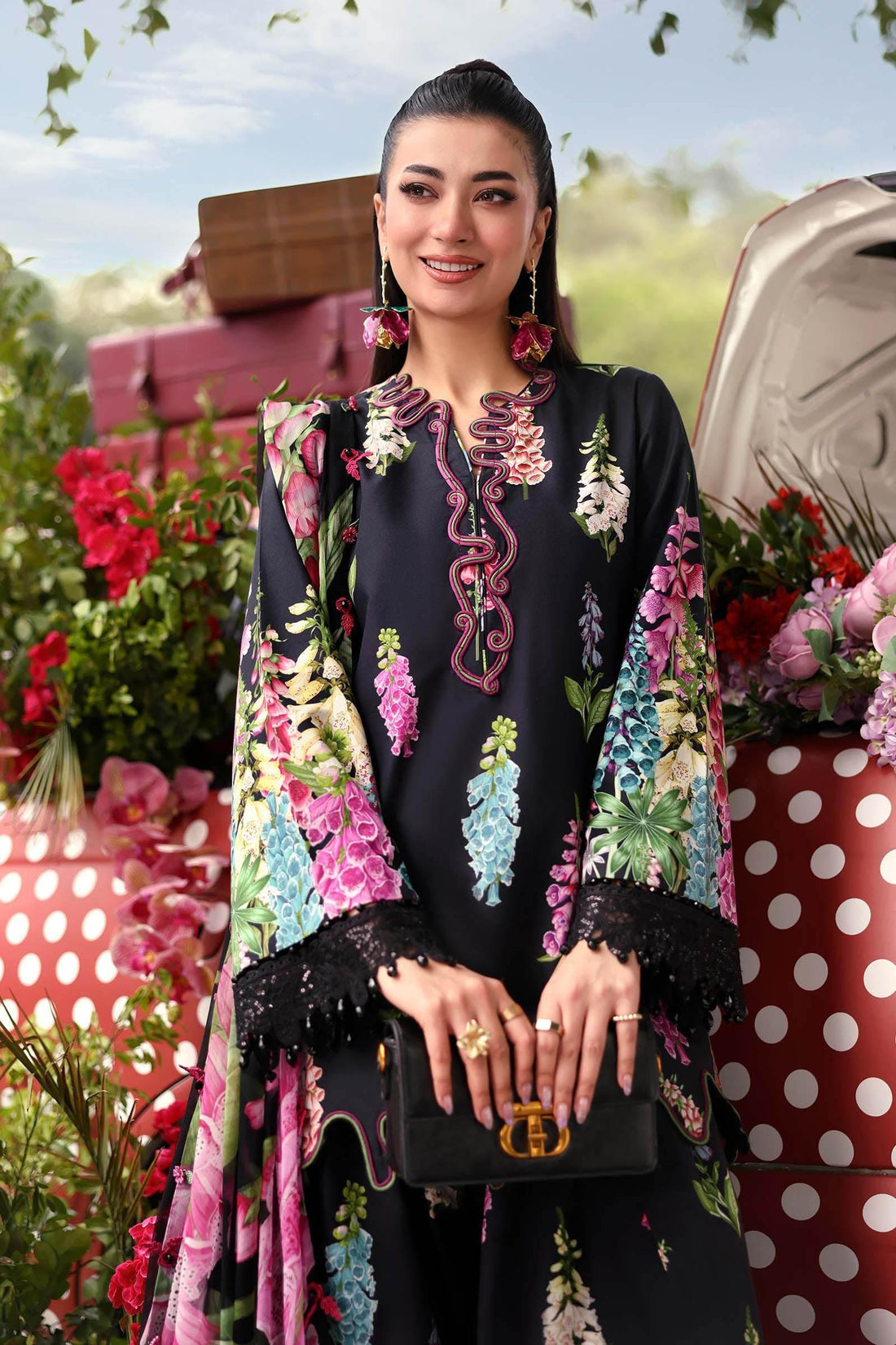 Maria B 3 Piece Stitched Embroidered Lawn Suit