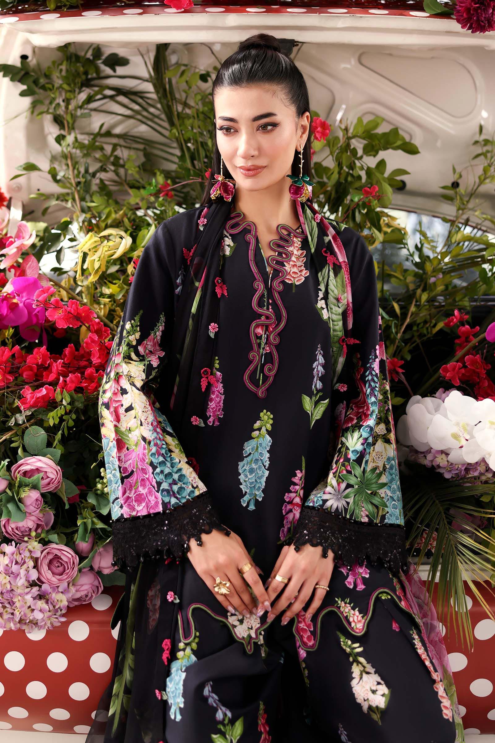 Maria B 3 Piece Stitched Embroidered Lawn Suit