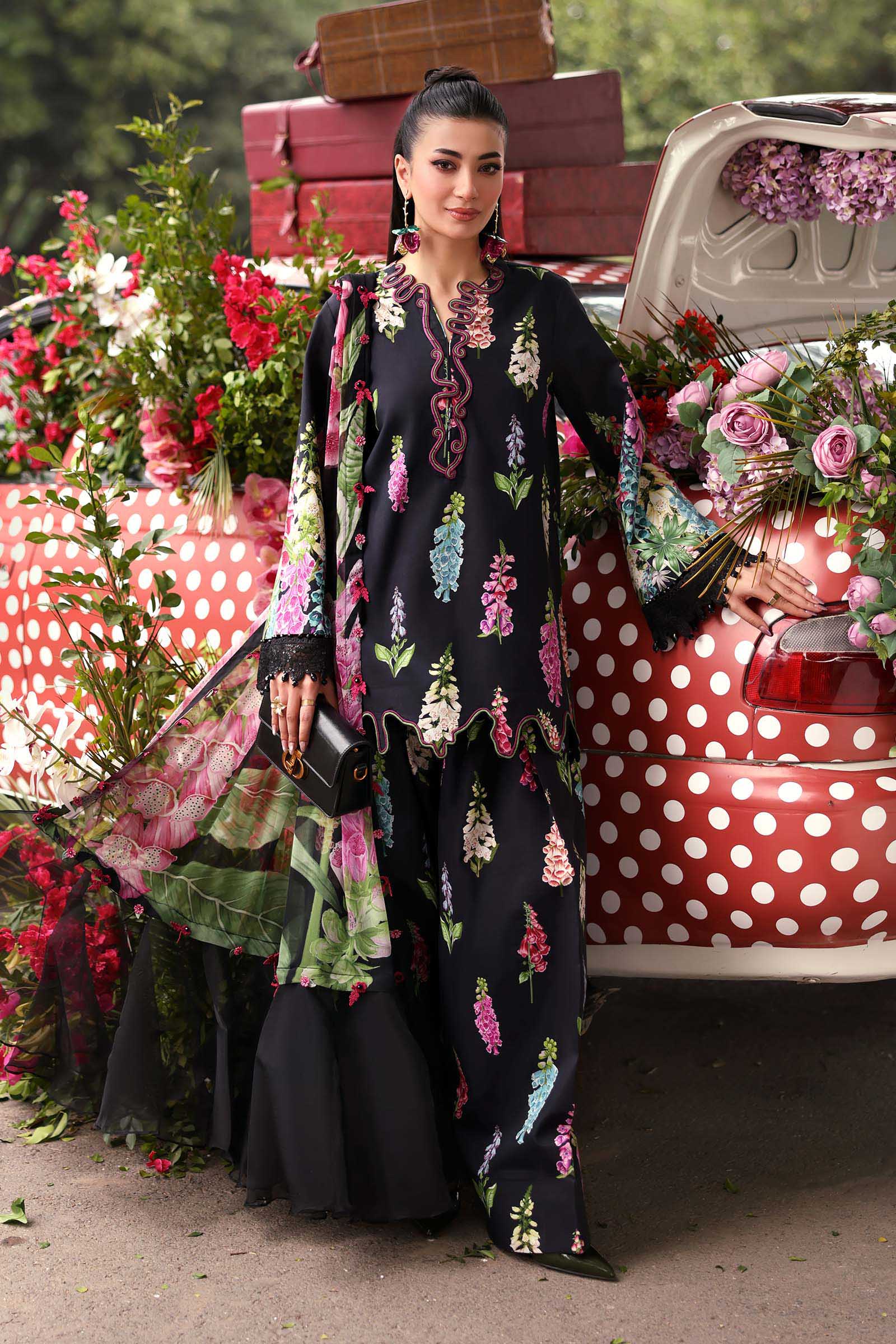 Maria B 3 Piece Stitched Embroidered Lawn Suit