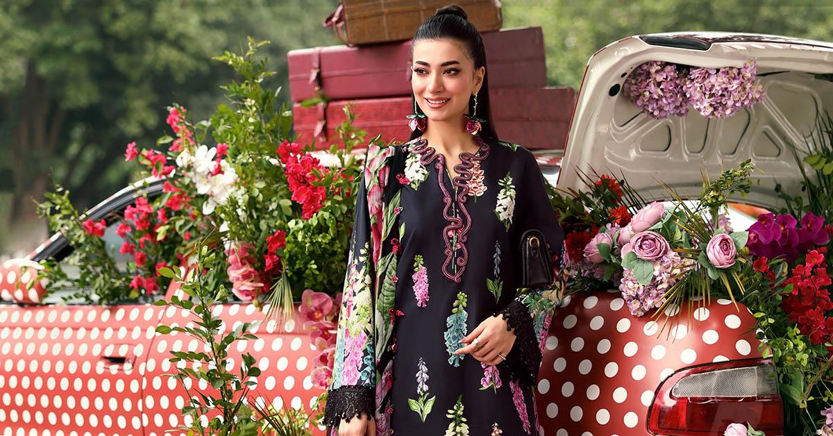 Maria B 3 Piece Stitched Embroidered Lawn Suit