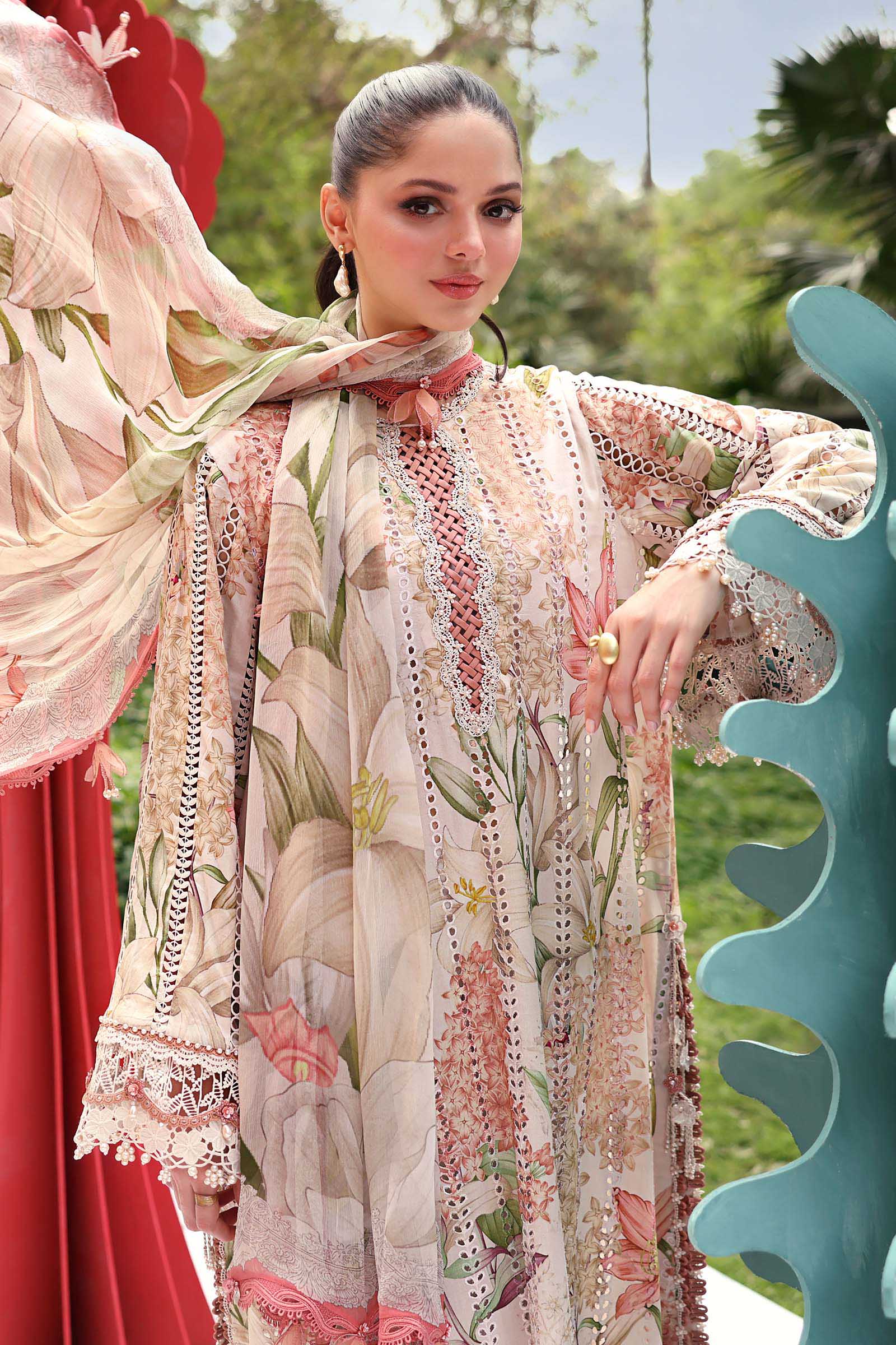 Maria B 3 Piece Stitched Embroidered Lawn Suit