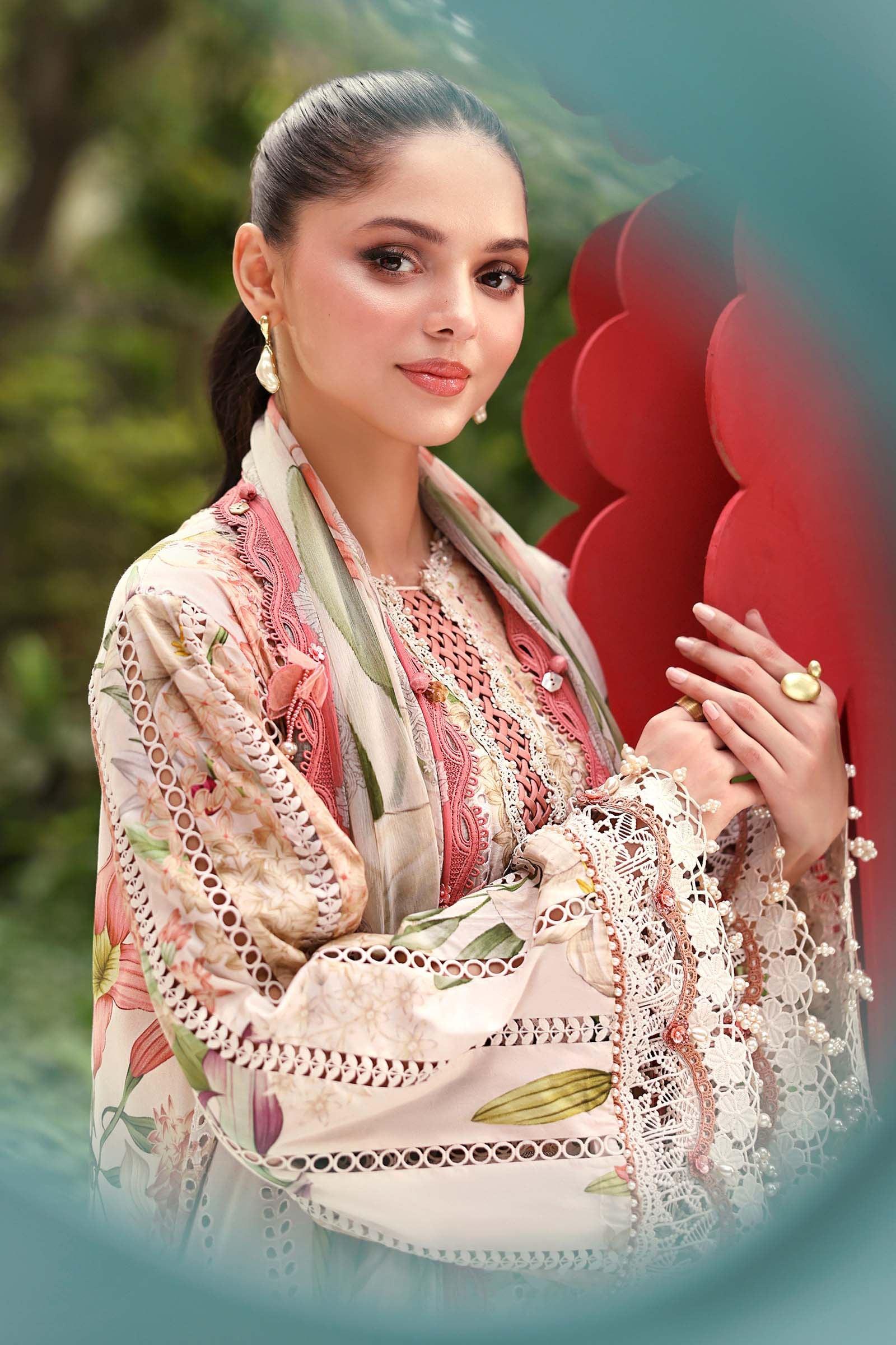 Maria B 3 Piece Stitched Embroidered Lawn Suit