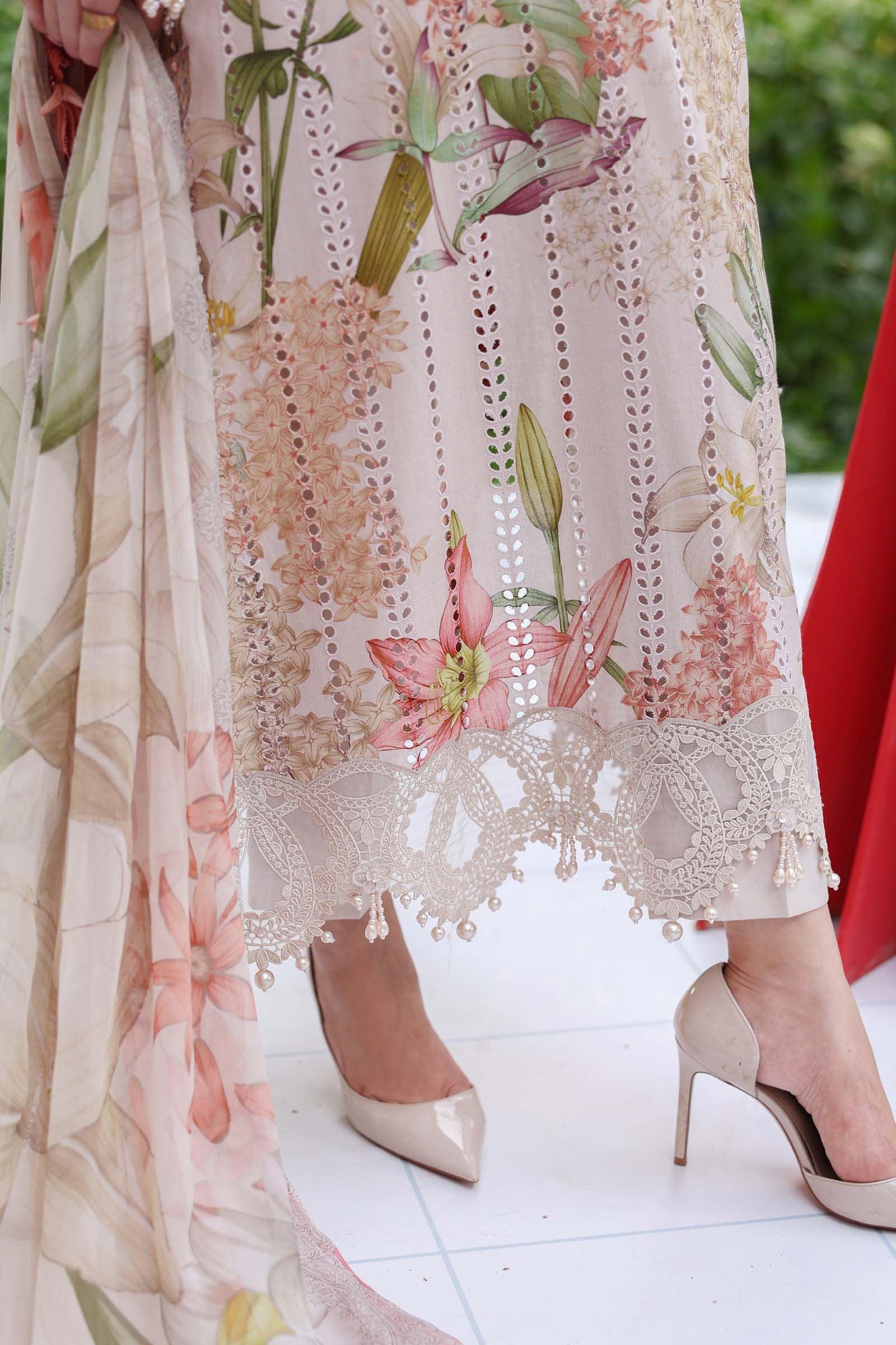 Maria B 3 Piece Stitched Embroidered Lawn Suit