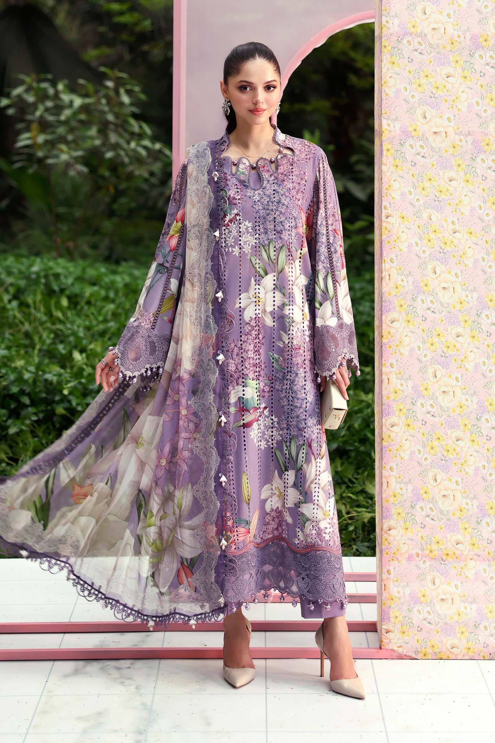 Maria B 3 Piece Stitched Embroidered Lawn Suit