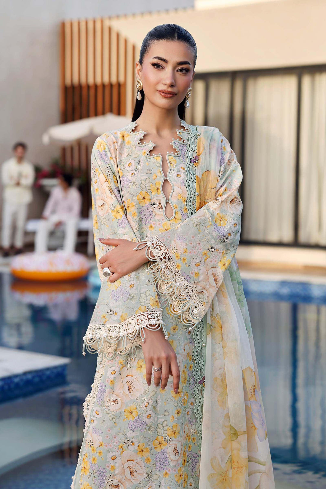 Maria B 3 Piece Stitched Embroidered Lawn Suit