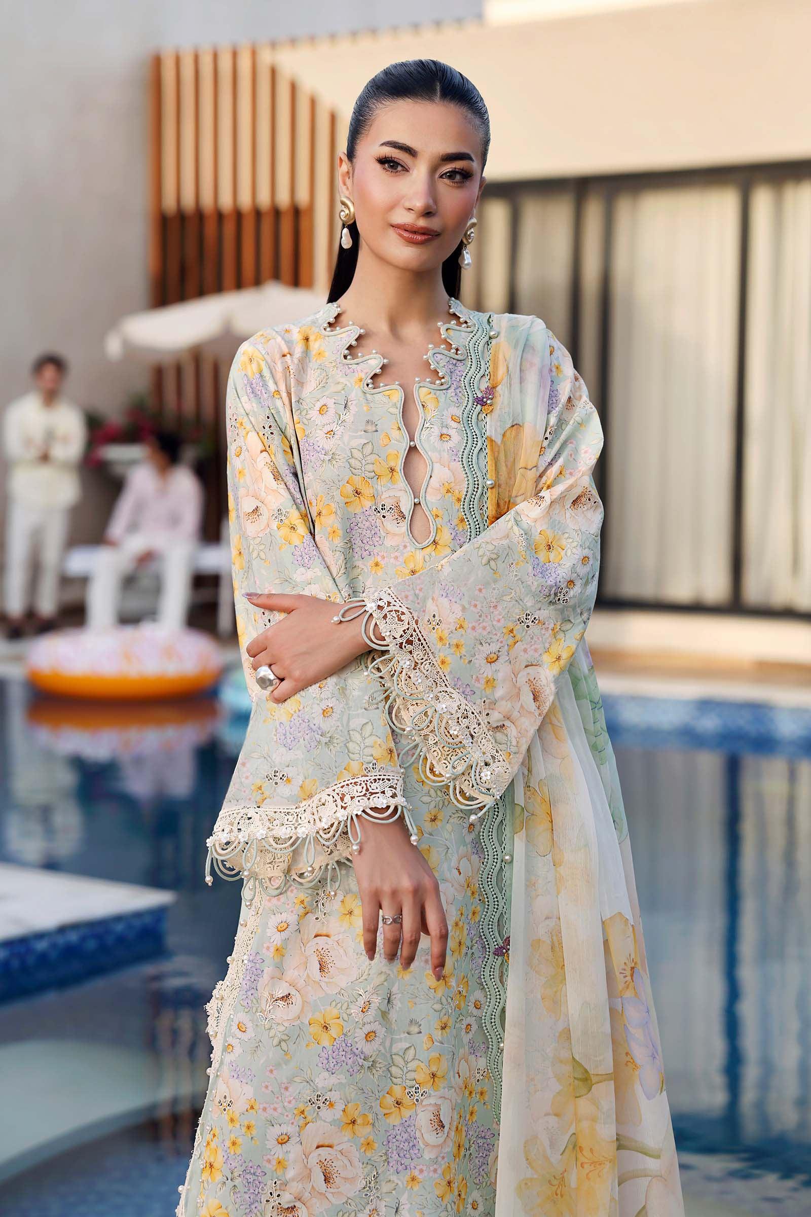 Maria B 3 Piece Stitched Embroidered Lawn Suit