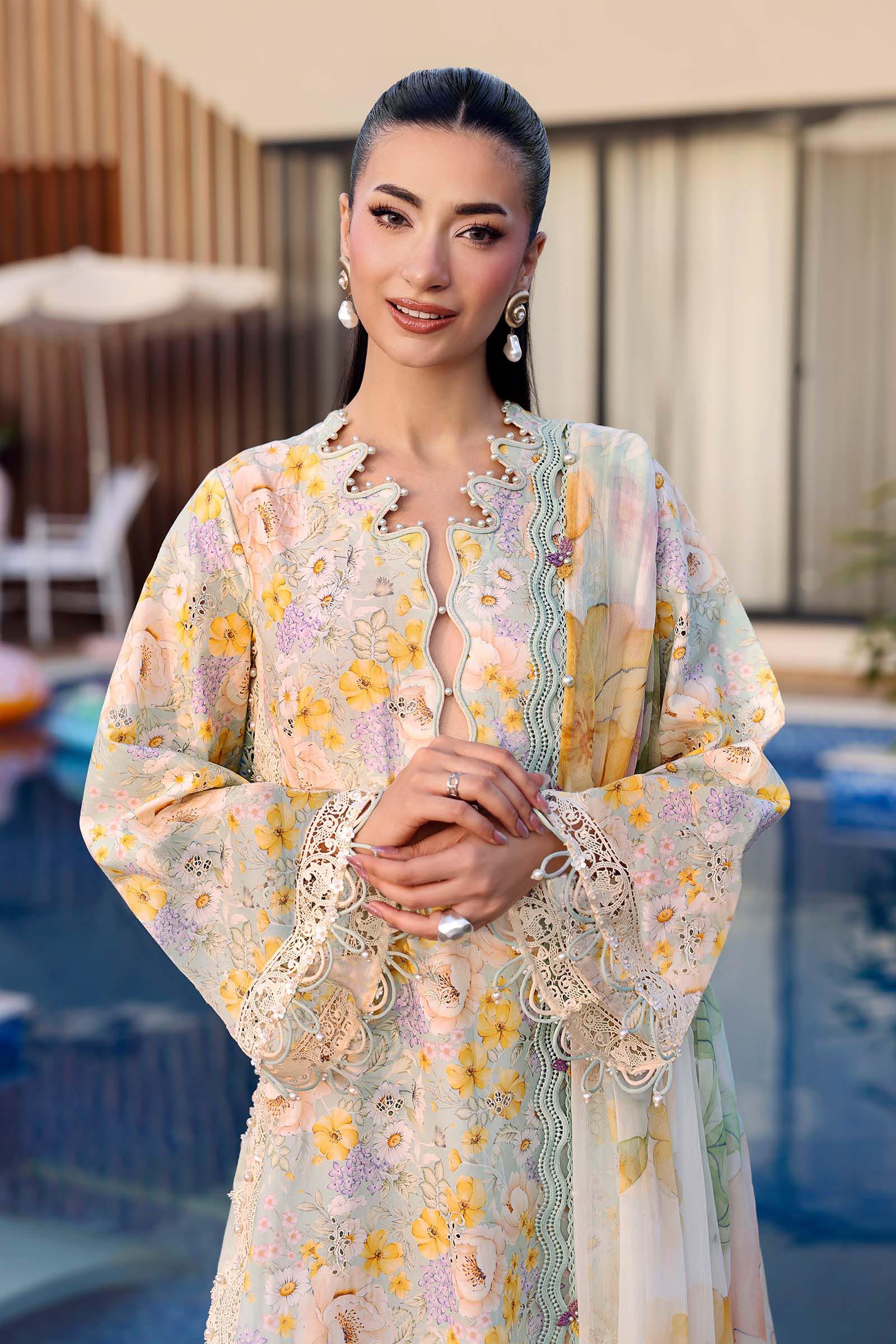 Maria B 3 Piece Stitched Embroidered Lawn Suit