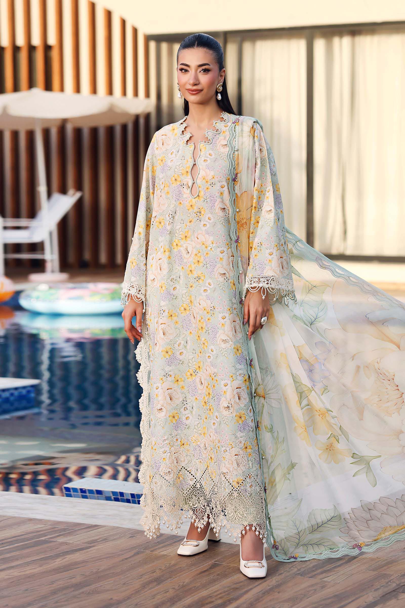 Maria B 3 Piece Stitched Embroidered Lawn Suit