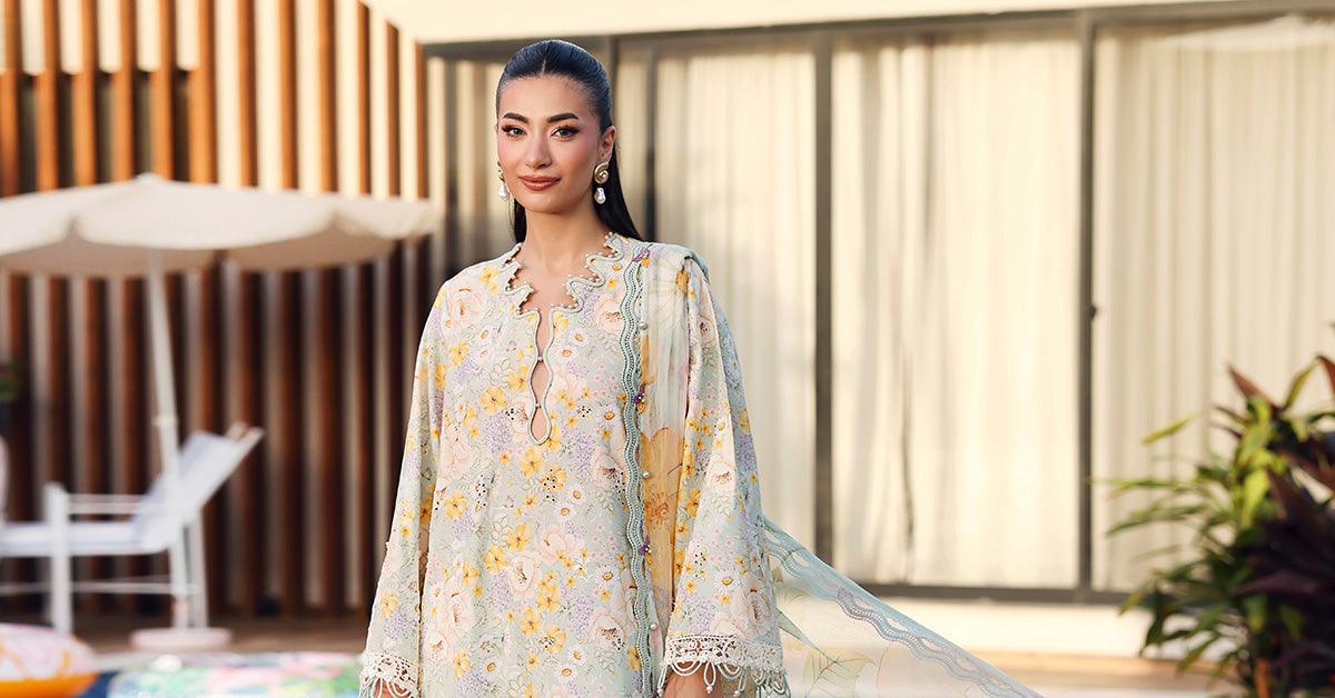 Maria B 3 Piece Stitched Embroidered Lawn Suit