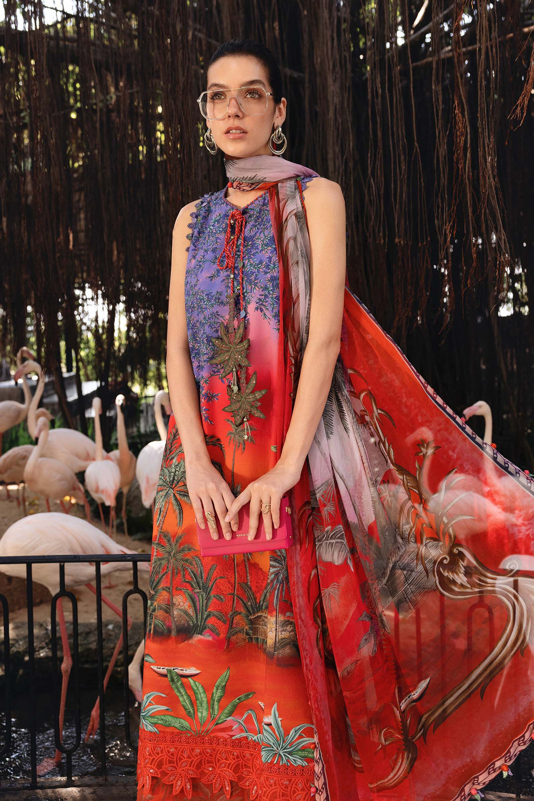 3 Piece Unstitched Embroidered Lawn Suit - Aqsa Fabrics