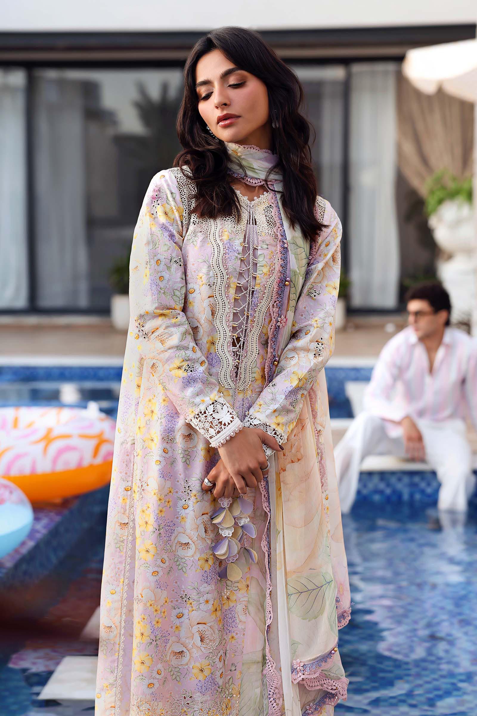 Maria B 3 Piece Stitched Embroidered Lawn Suit