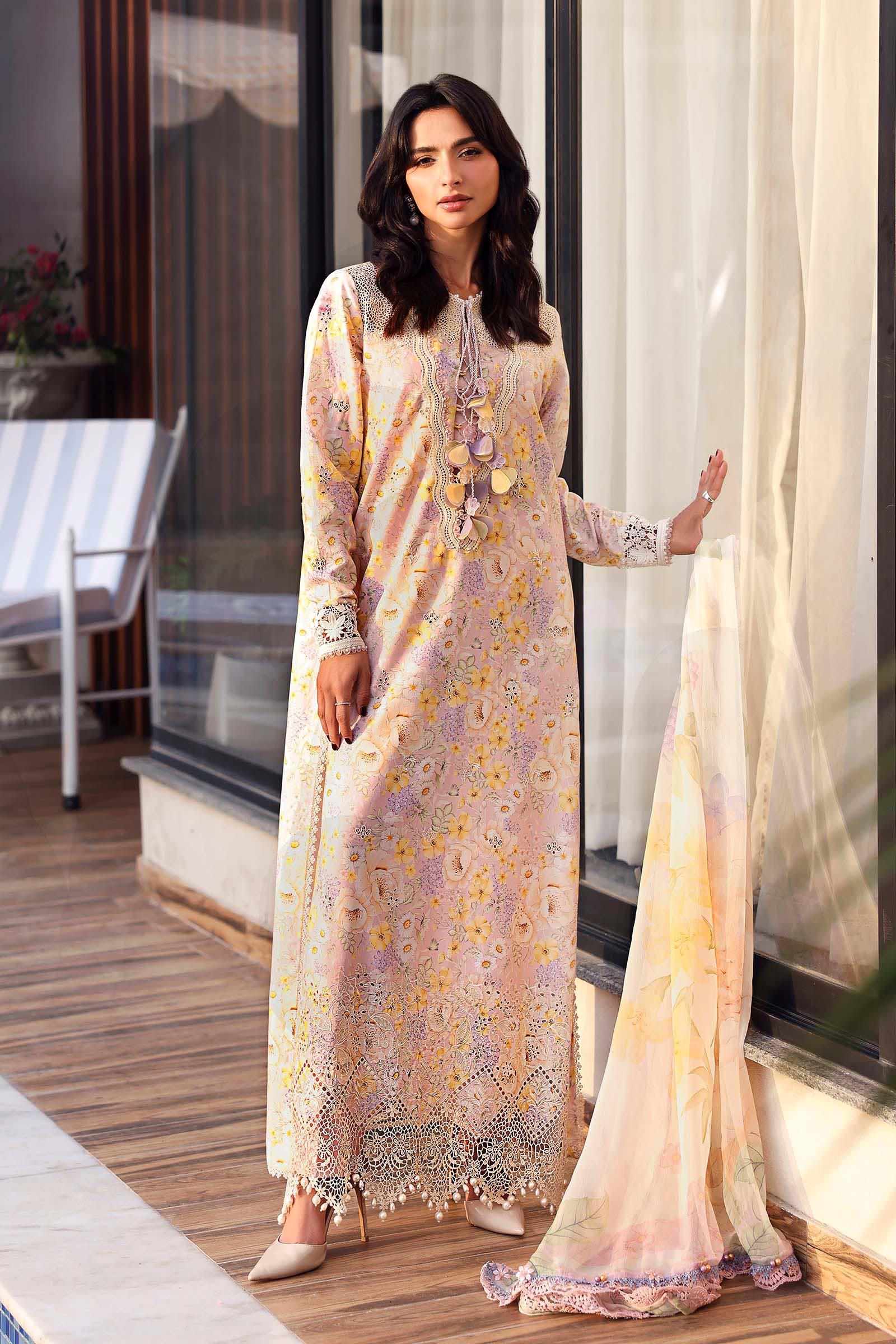 Maria B 3 Piece Stitched Embroidered Lawn Suit