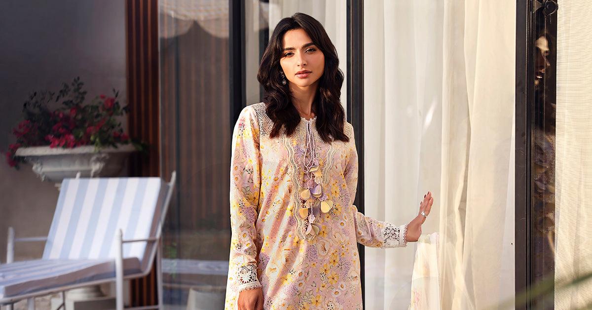 Maria B 3 Piece Stitched Embroidered Lawn Suit