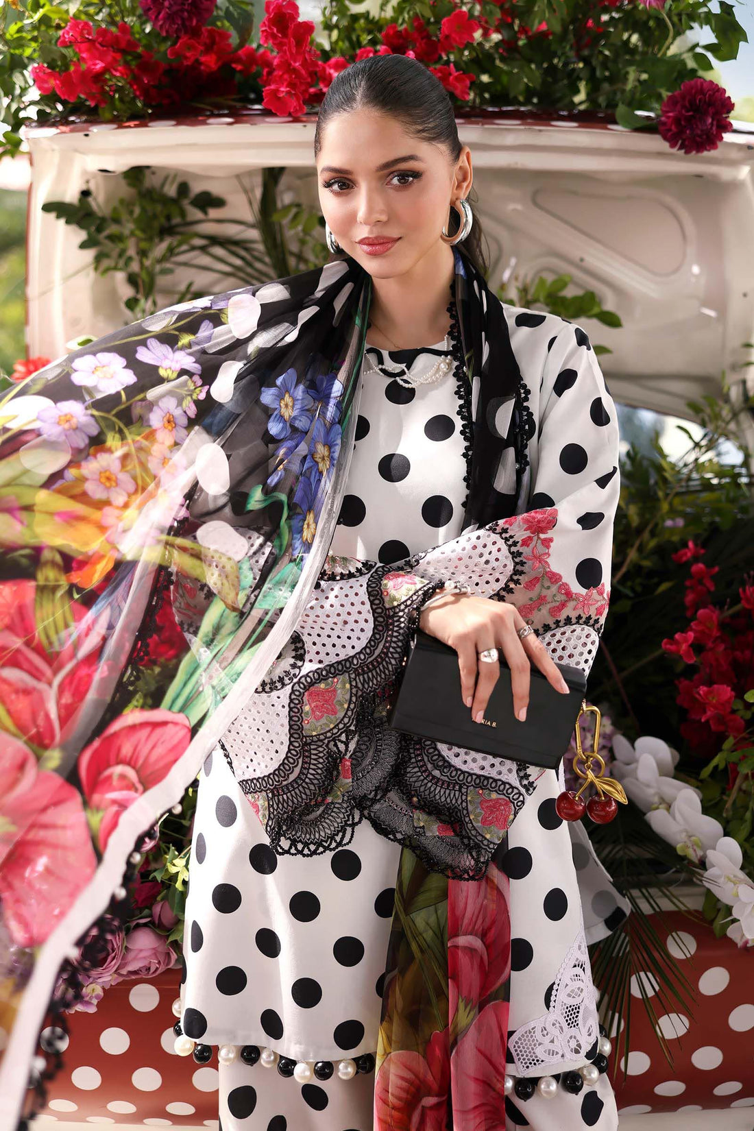 Maria B 3 Piece Stitched Embroidered Lawn Suit