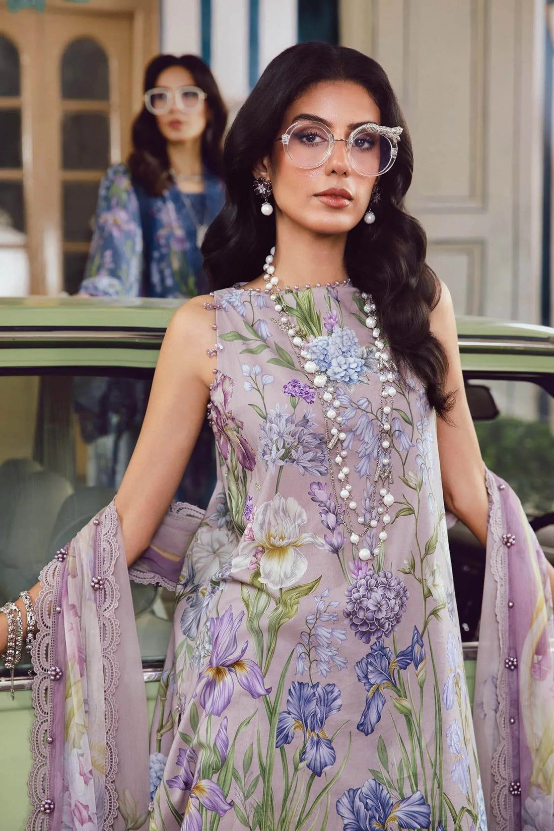 3 Piece Unstitched Embroidered Cambric Suit | MPT-2708-A - Aqsa Fabrics