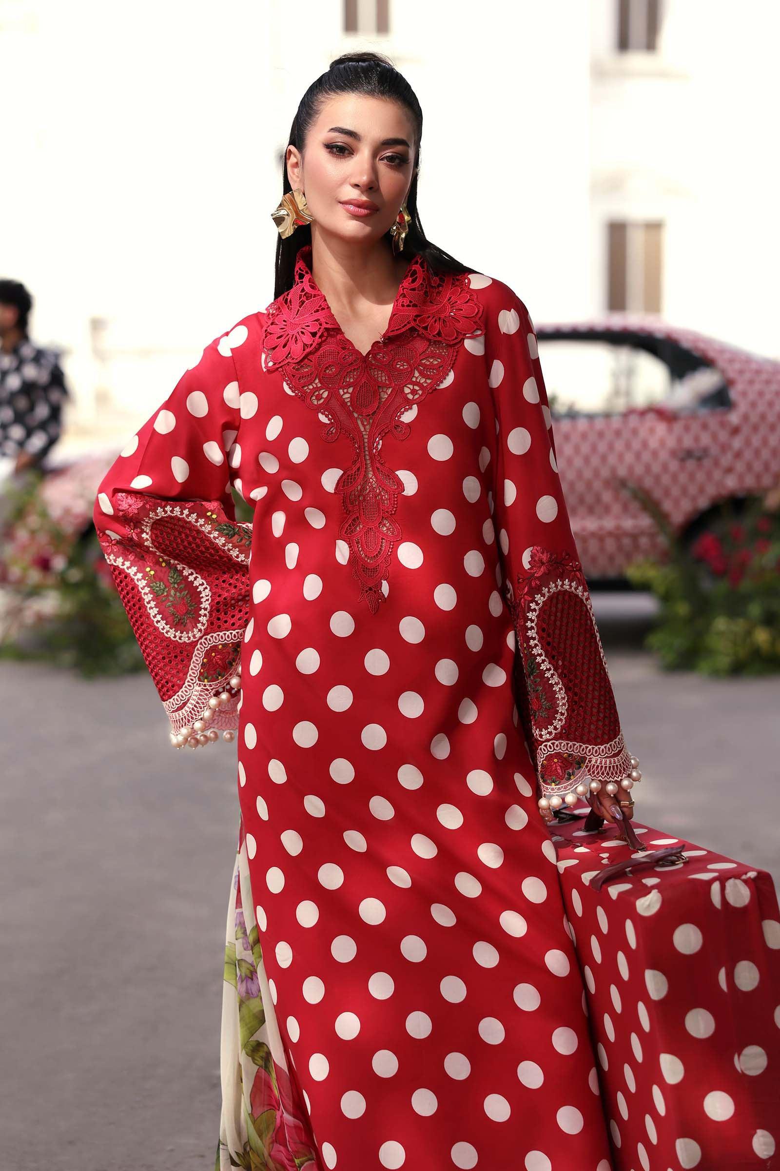 Maria B 3 Piece Stitched Embroidered Lawn Suit
