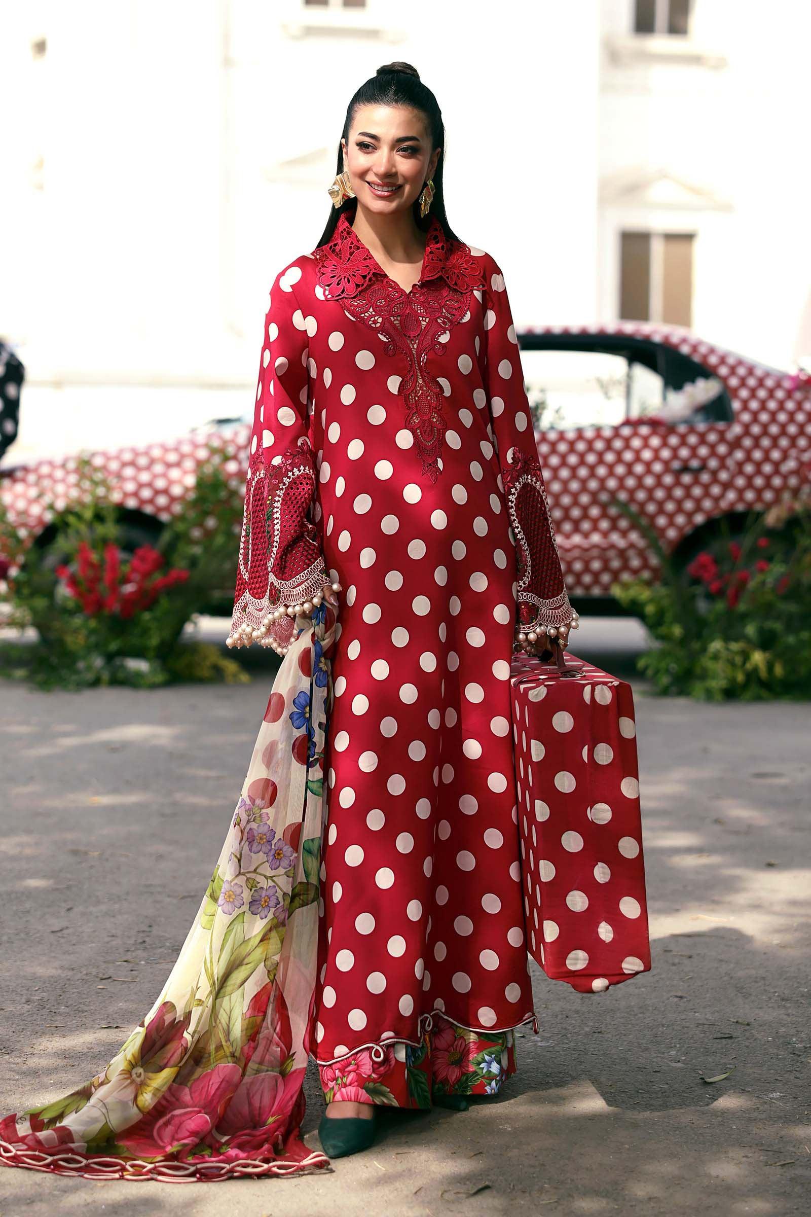 Maria B 3 Piece Stitched Embroidered Lawn Suit