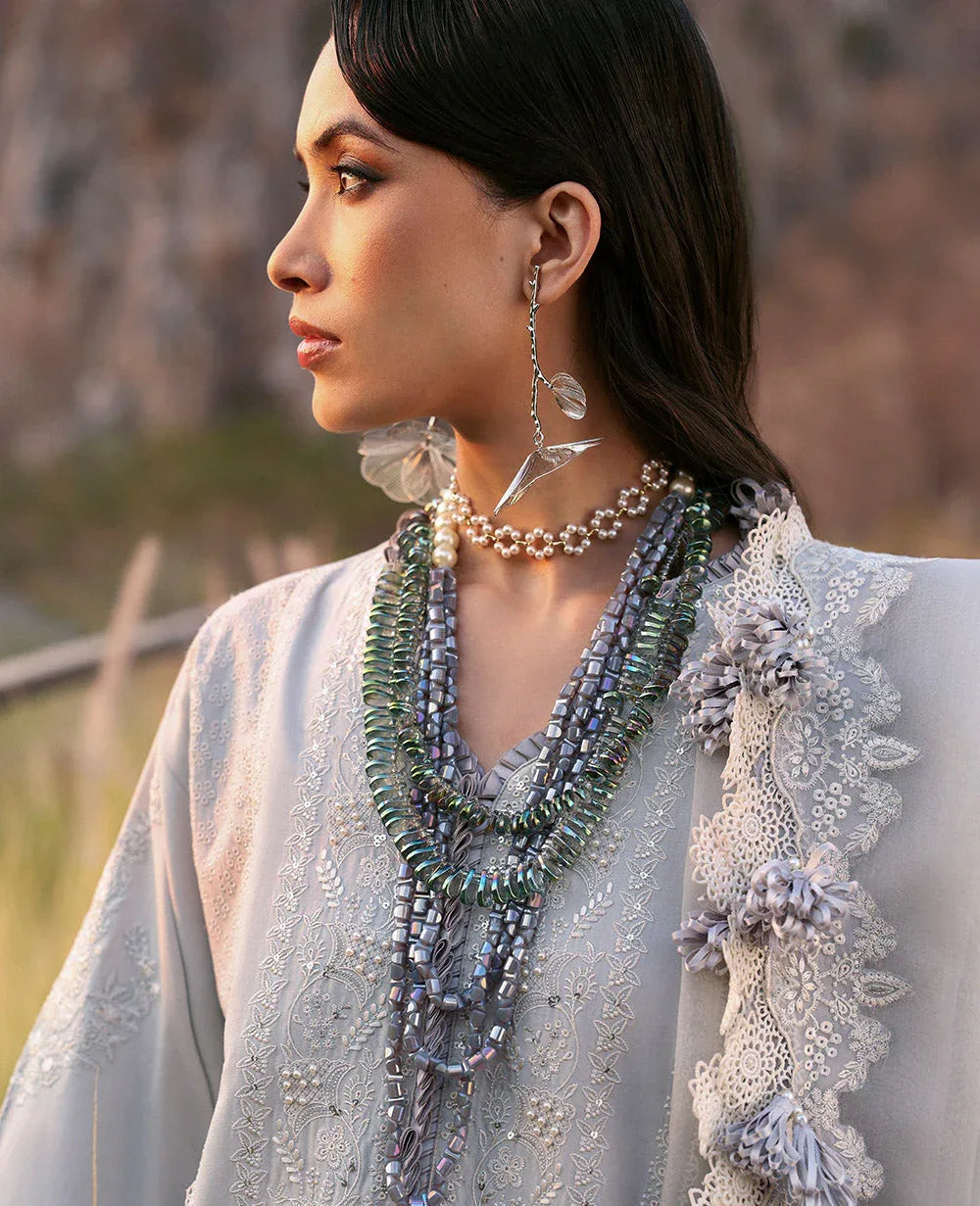 Republic Womenswear | Kalani Eid Luxury Lawn 25 | D3-B - Sitara - Aqsa Fabrics