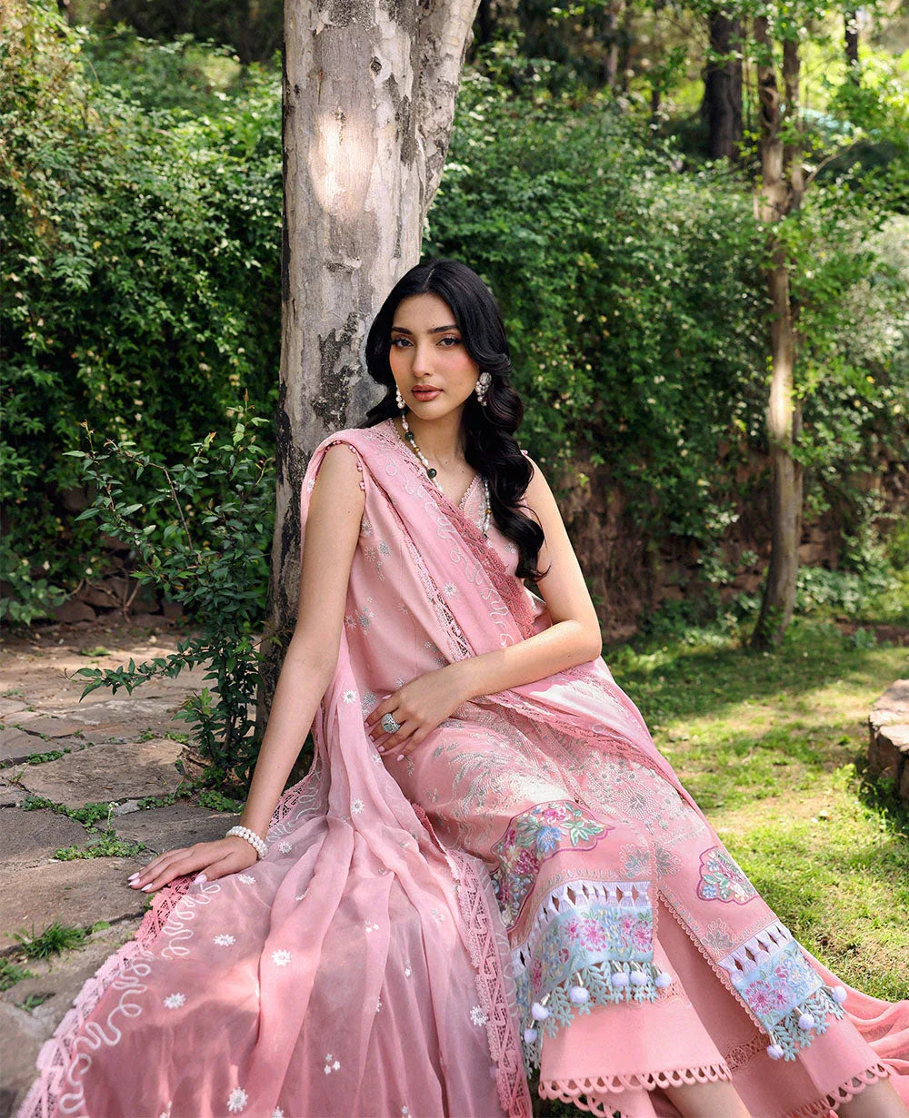 Republic Womenswear | Talia Luxury Lawn 25 | D7-A - Ora - Aqsa Fabrics