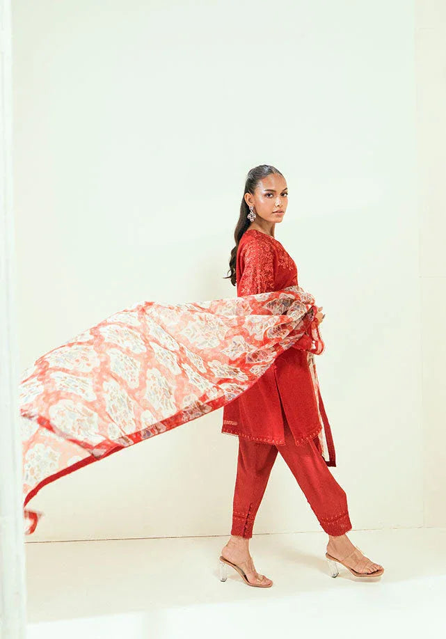 Dhanak | Signature Pret | SS25DA-2698 RED - Aqsa Fabrics