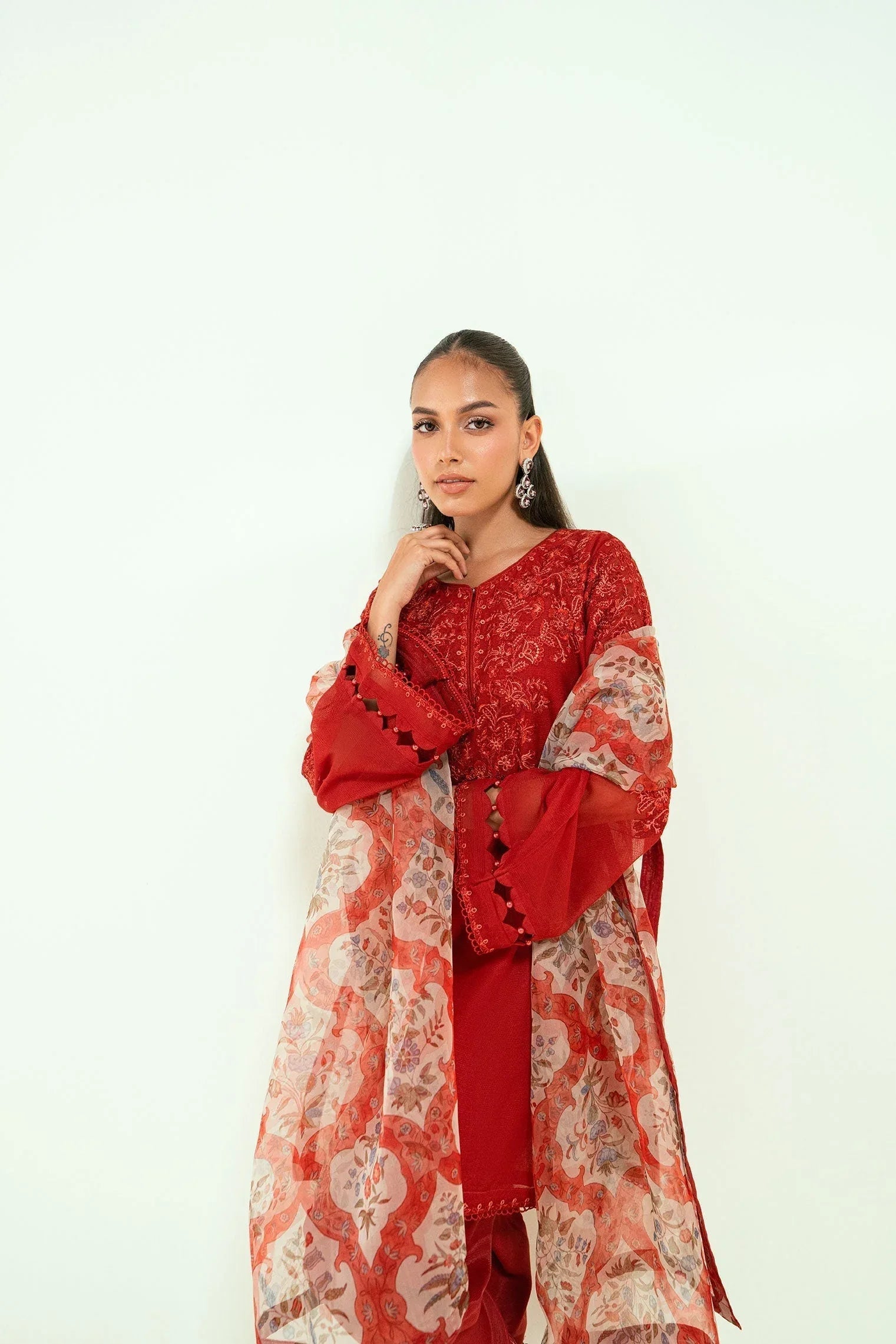 Dhanak | Signature Pret | SS25DA-2698 RED - Aqsa Fabrics