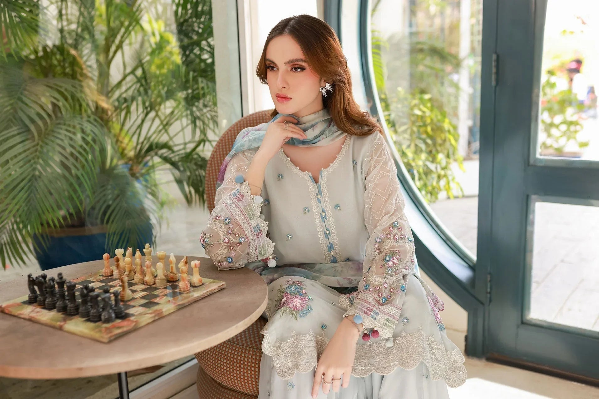 Dhanak | Chiffon Pret | SS25DA-2715 - Aqsa Fabrics