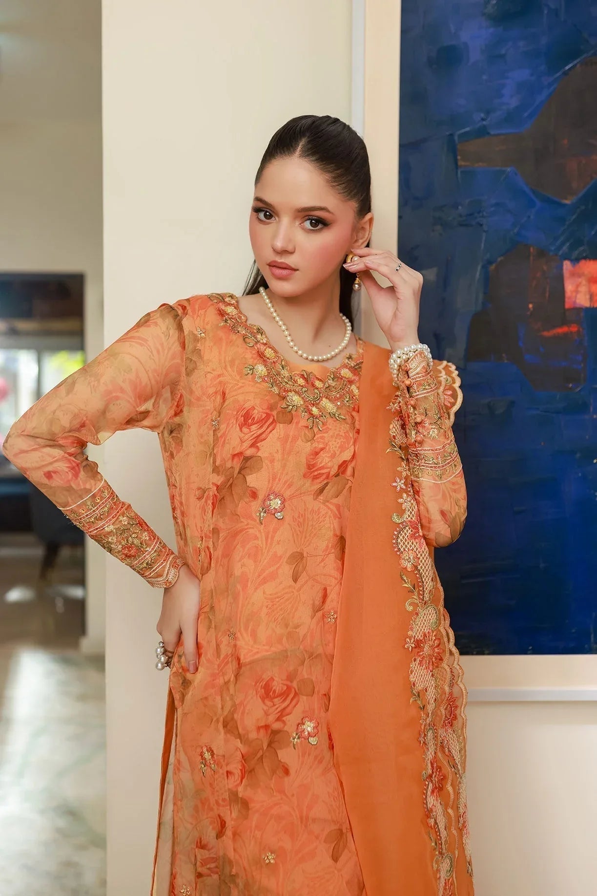 Dhanak | Chiffon Pret |  SS25DA-2716 - Aqsa Fabrics