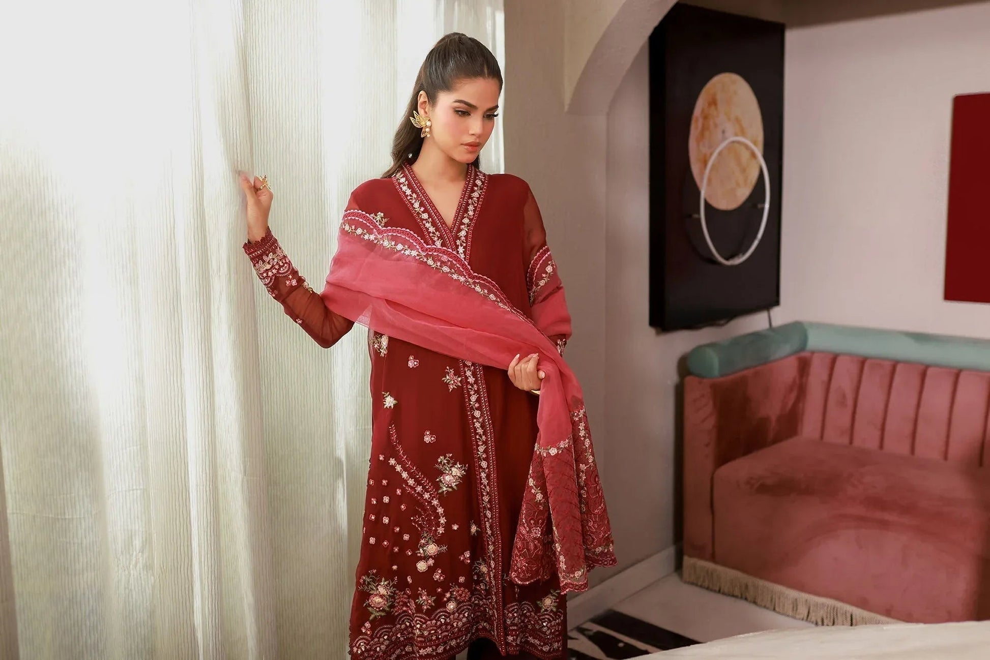 Dhanak | Chiffon Pret | SS25DA-2719 - Aqsa Fabrics