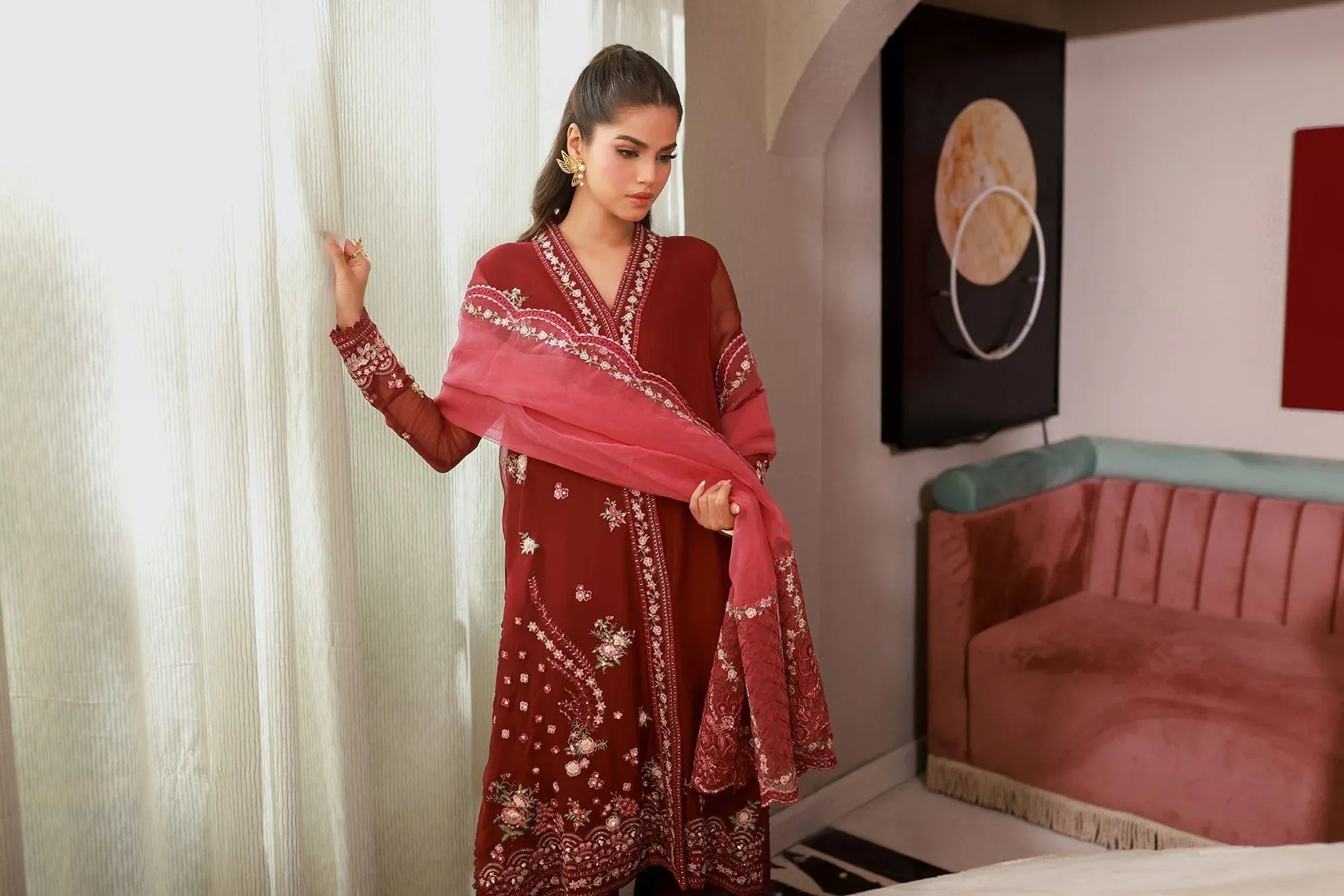 Dhanak | Chiffon Pret | SS25DA-2719 - Aqsa Fabrics