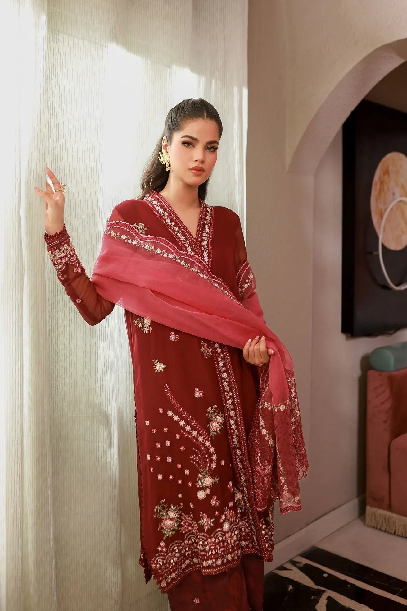 Dhanak | Chiffon Pret | SS25DA-2719 - Aqsa Fabrics
