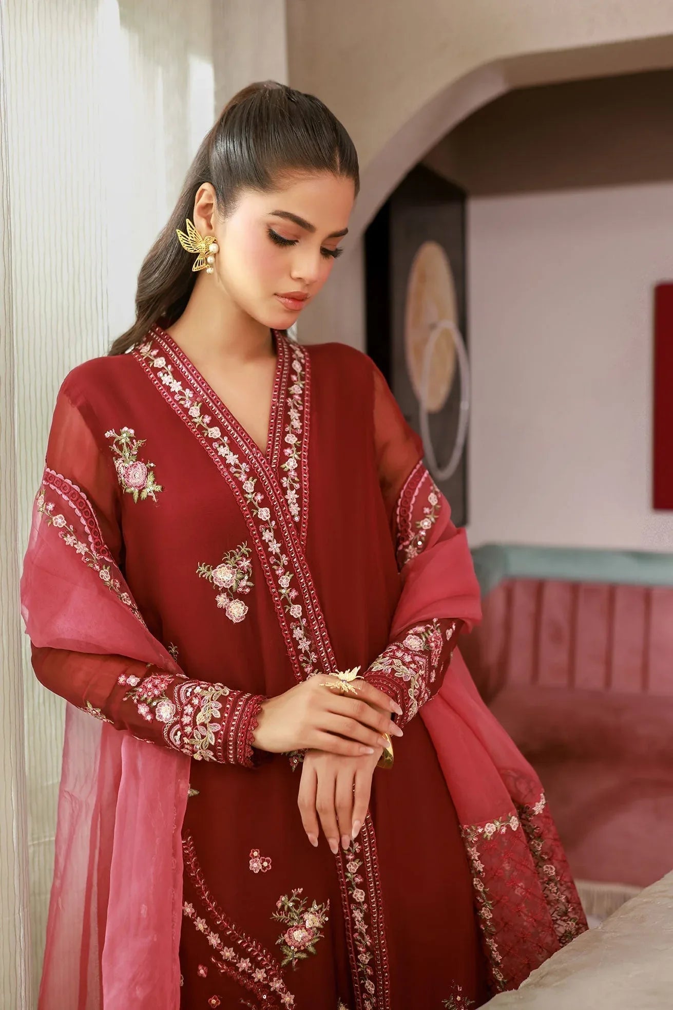 Dhanak | Chiffon Pret | SS25DA-2719 - Aqsa Fabrics