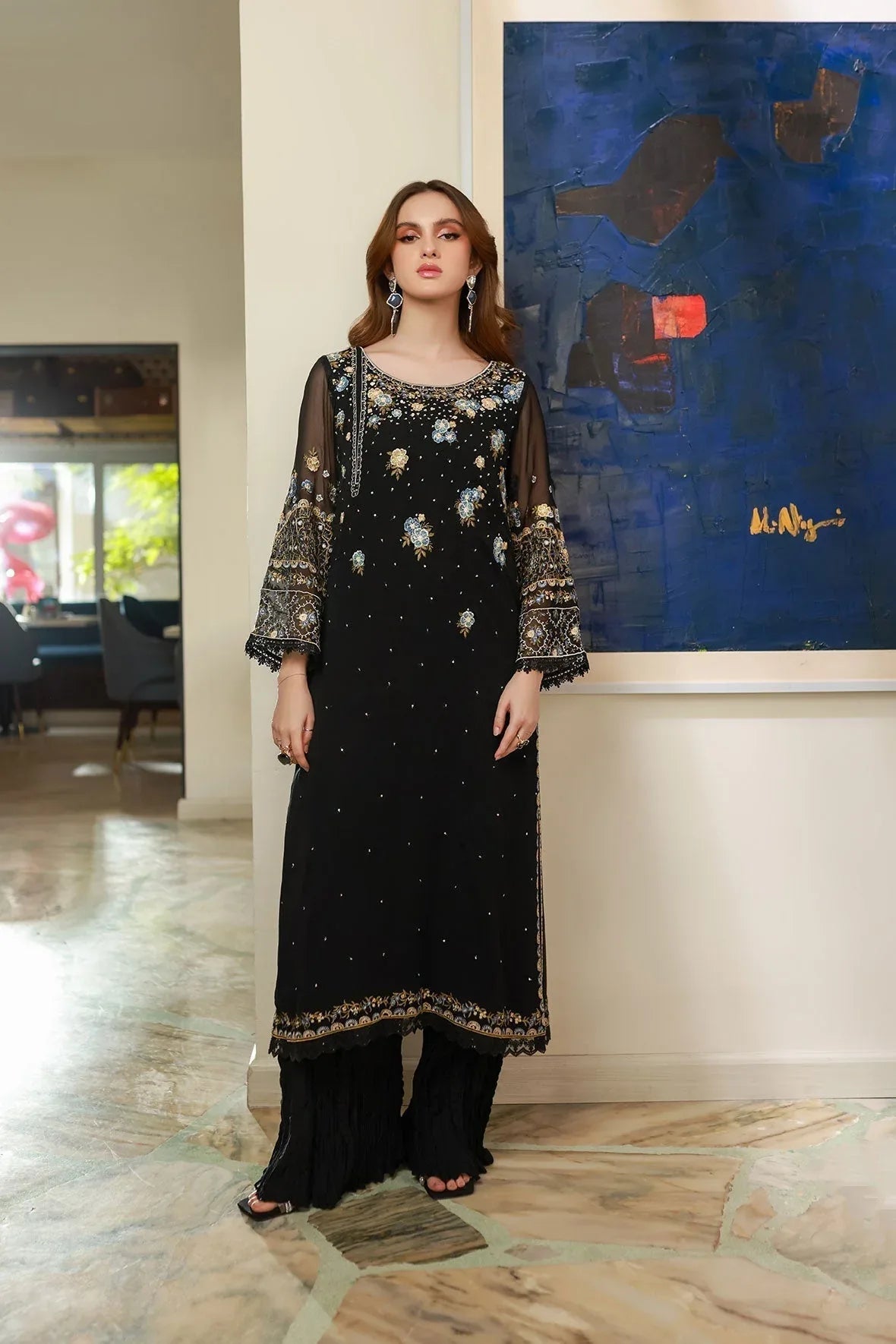 Dhanak | Chiffon Pret | SS25DA-2720 - Aqsa Fabrics