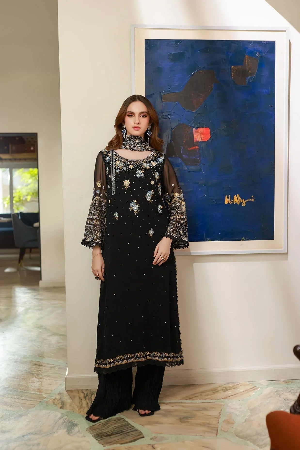 Dhanak | Chiffon Pret | SS25DA-2720 - Aqsa Fabrics