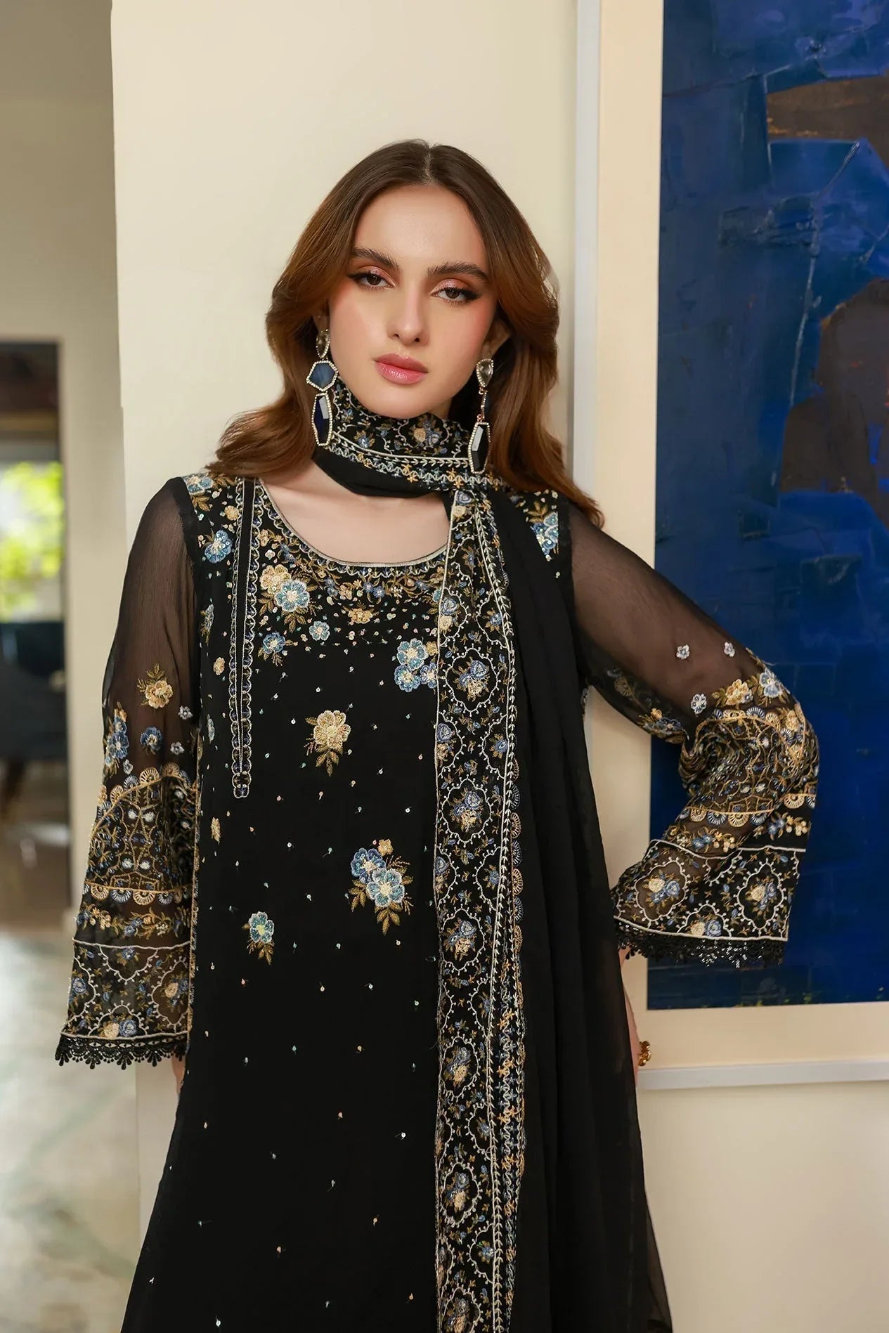 Dhanak | Chiffon Pret | SS25DA-2720 - Aqsa Fabrics