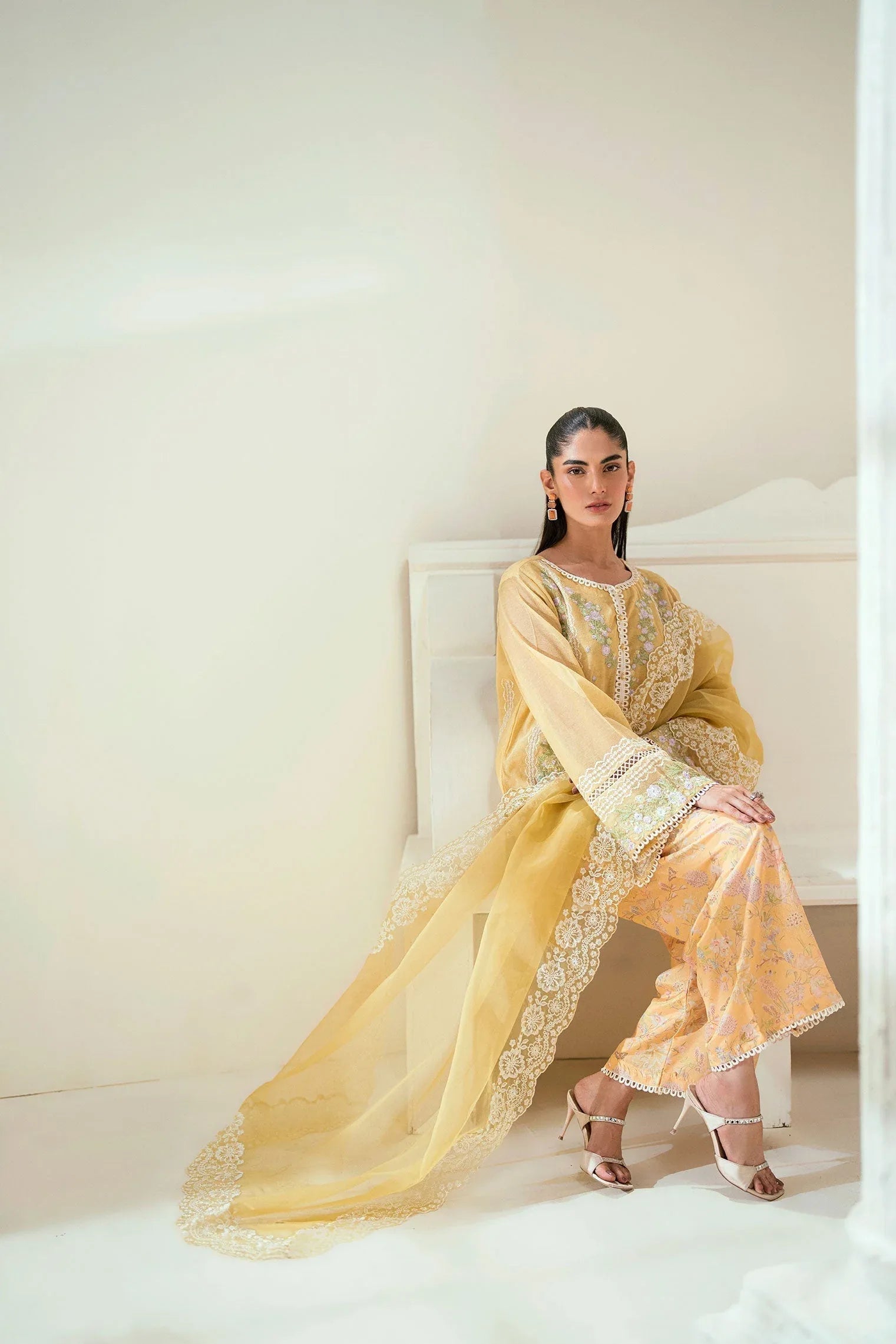 Dhanak | Signature Pret | SS25DA-2741 YELLOW - Aqsa Fabrics