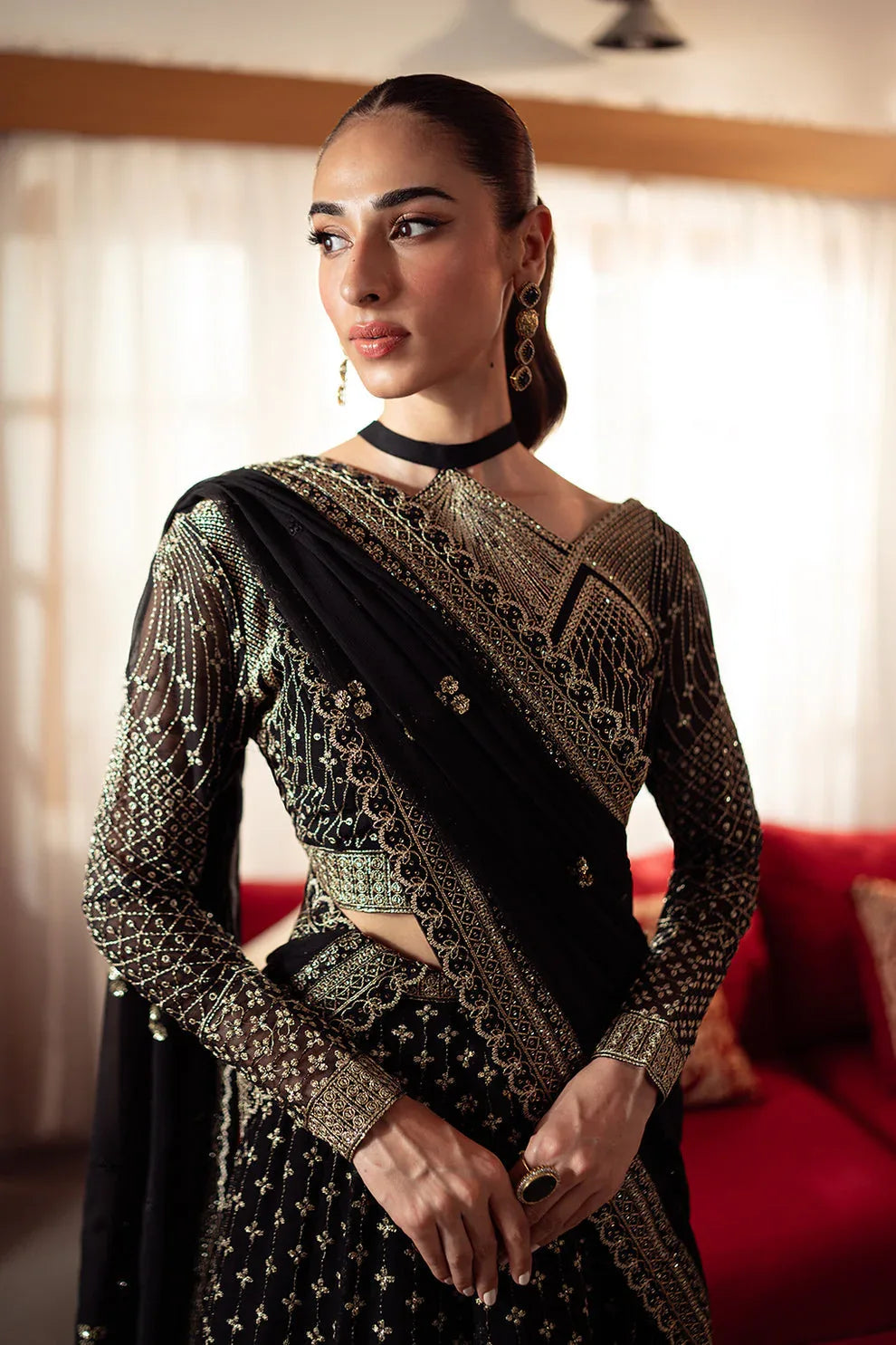 Neeshay | Dastaan Luxury Chiffon | Sunehri - Aqsa Fabrics