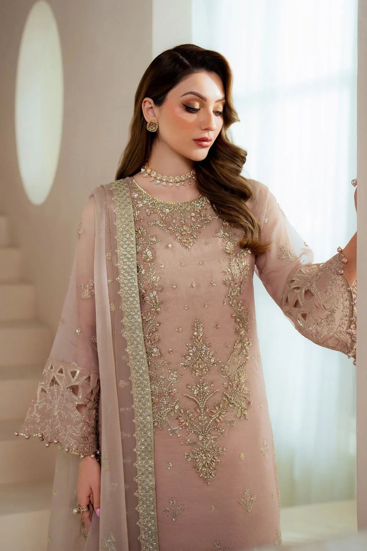 Alizeh | Aymal Chiffon | AF-BHM-4043-Jade - Aqsa Fabrics