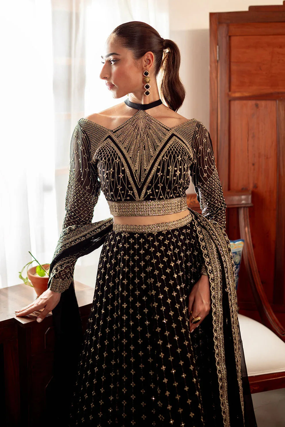 Neeshay | Dastaan Luxury Chiffon | Sunehri - Aqsa Fabrics