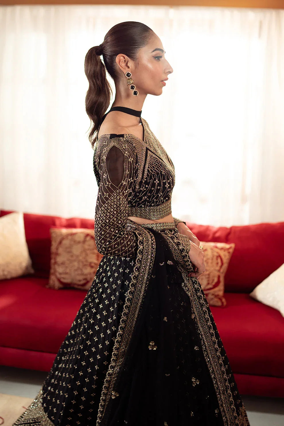 Neeshay | Dastaan Luxury Chiffon | Sunehri - Aqsa Fabrics