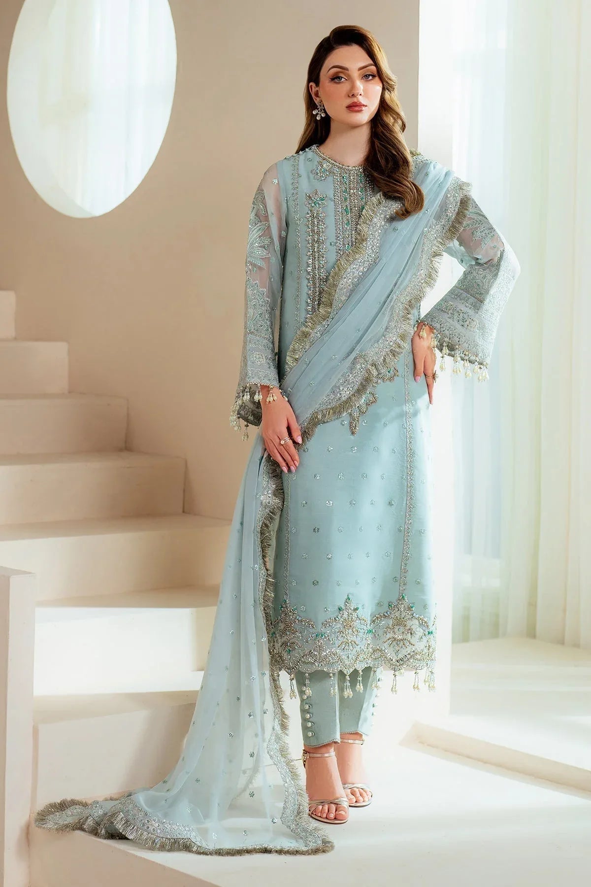 Alizeh | Aymal Chiffon | AF-BHM-4044-Orla - Aqsa Fabrics