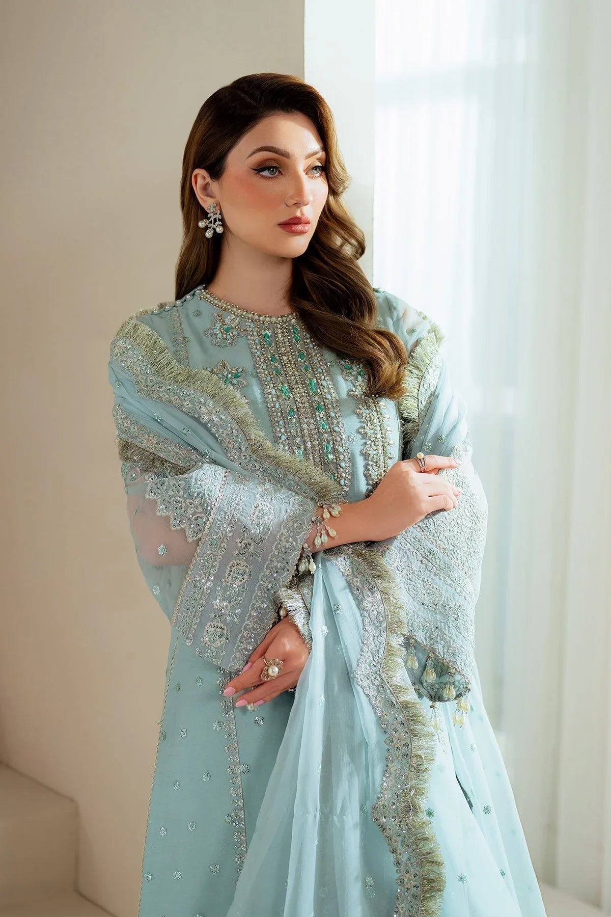 Alizeh | Aymal Chiffon | AF-BHM-4044-Orla - Aqsa Fabrics