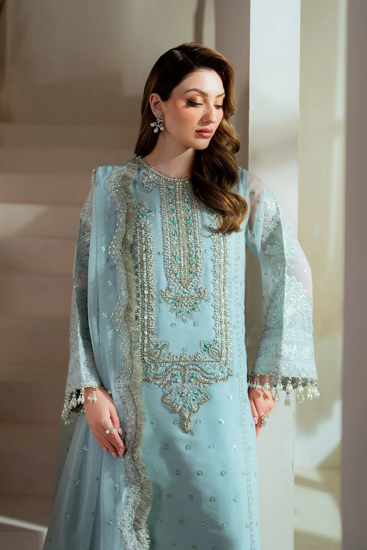 Alizeh | Aymal Chiffon | AF-BHM-4044-Orla - Aqsa Fabrics