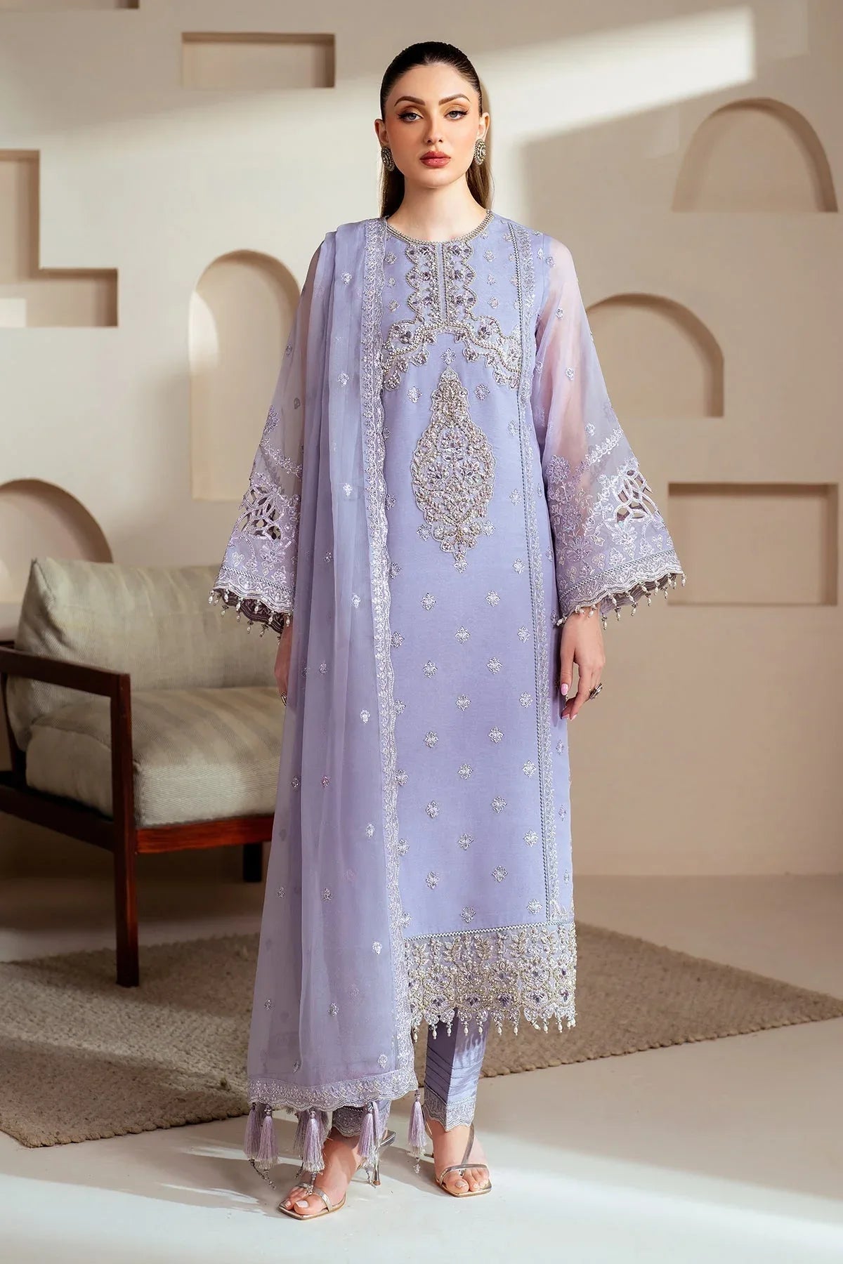 Alizeh | Aymal Chiffon | AF-BHM-4041-Marine - Aqsa Fabrics