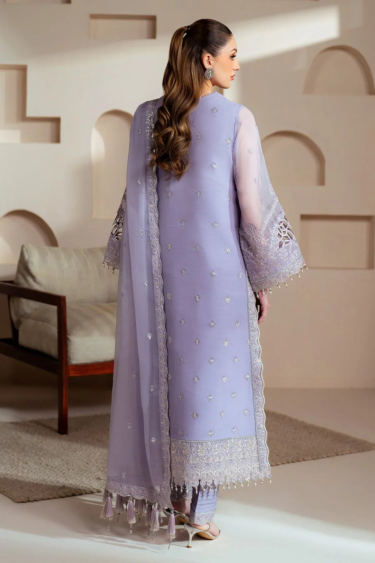 Alizeh | Aymal Chiffon | AF-BHM-4041-Marine - Aqsa Fabrics