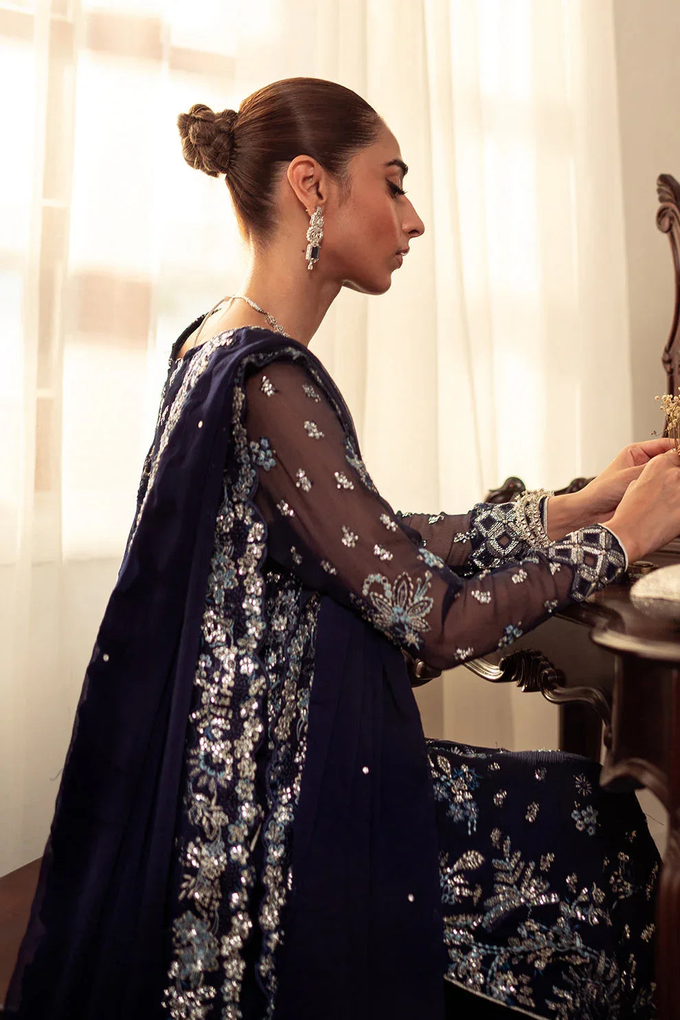 Neeshay | Dastaan Luxury Chiffon | Neelam - Aqsa Fabrics