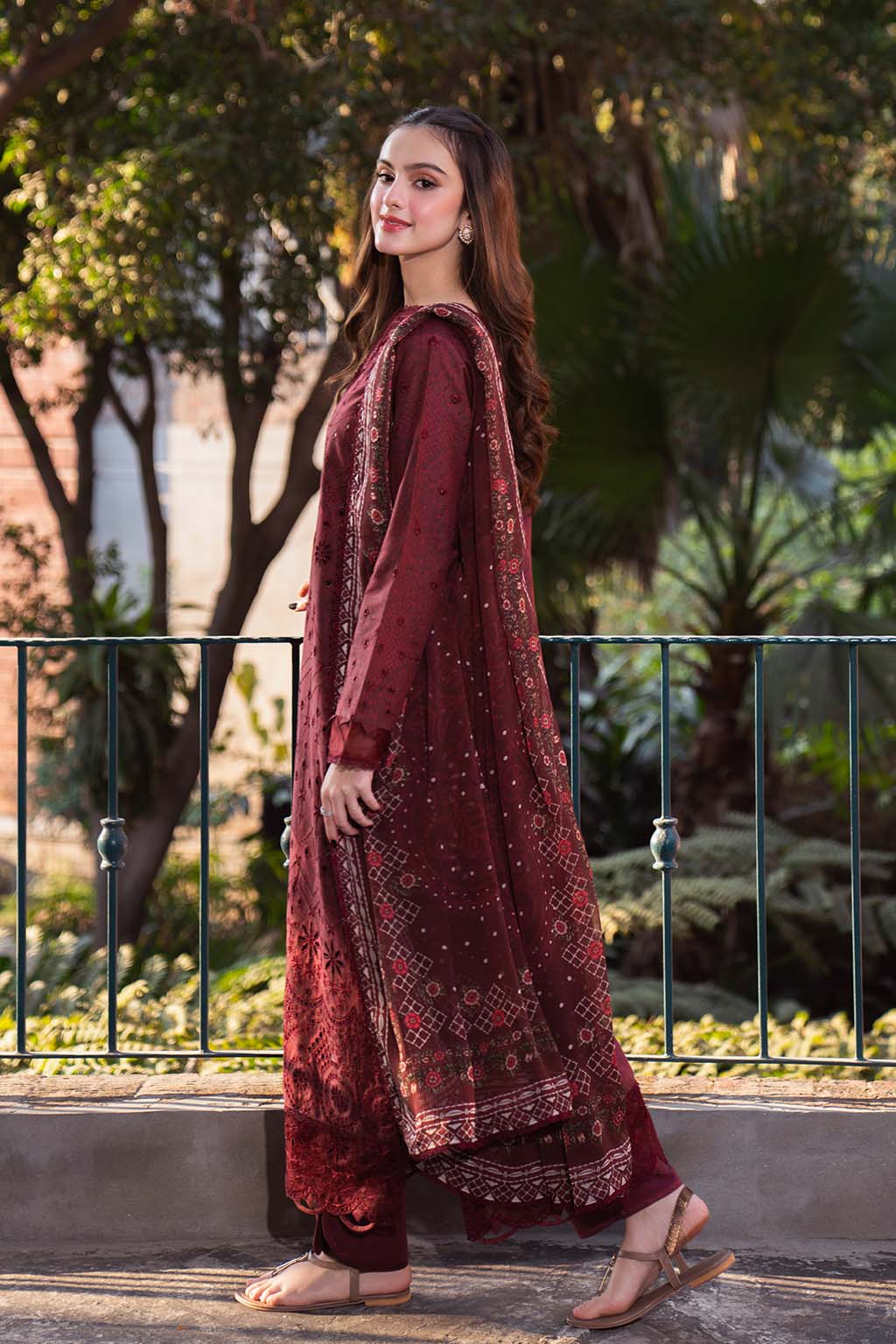 Neeshay | Summer Lines Printkari 25 | GARNET - Aqsa Fabrics