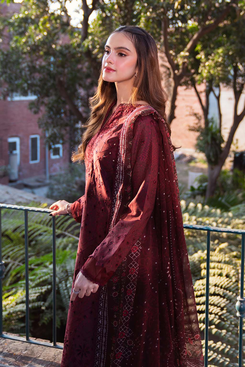 Neeshay | Summer Lines Printkari 25 | GARNET - Aqsa Fabrics