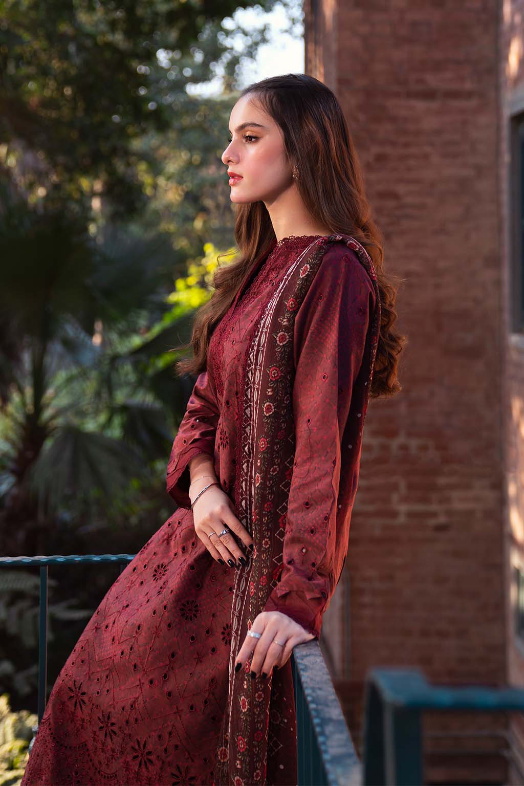 Neeshay | Summer Lines Printkari 25 | GARNET - Aqsa Fabrics
